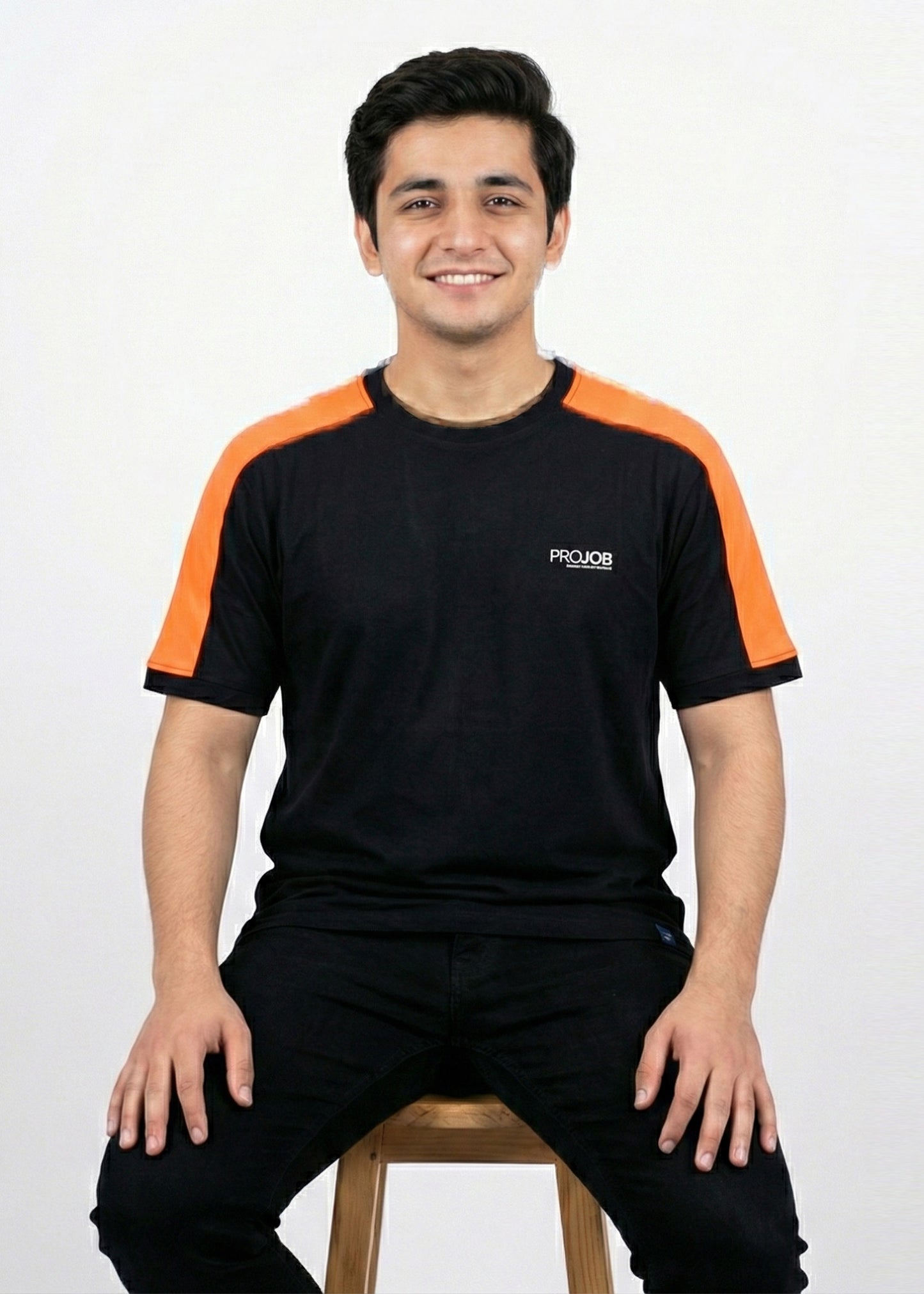 Projob-Men T-Shirts Black/Orang 02