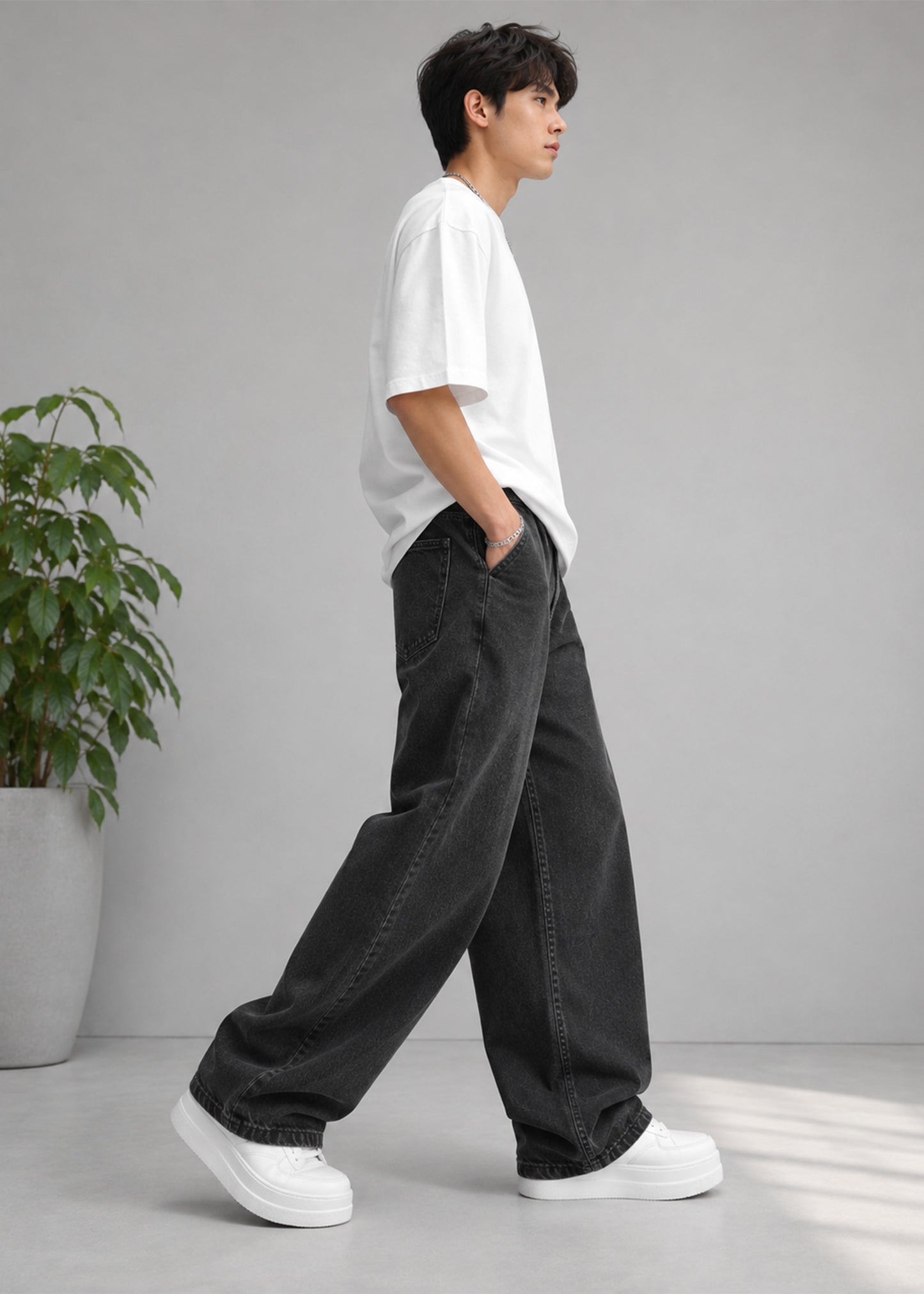 Primark Men Loose Fit Jeans Black US 663
