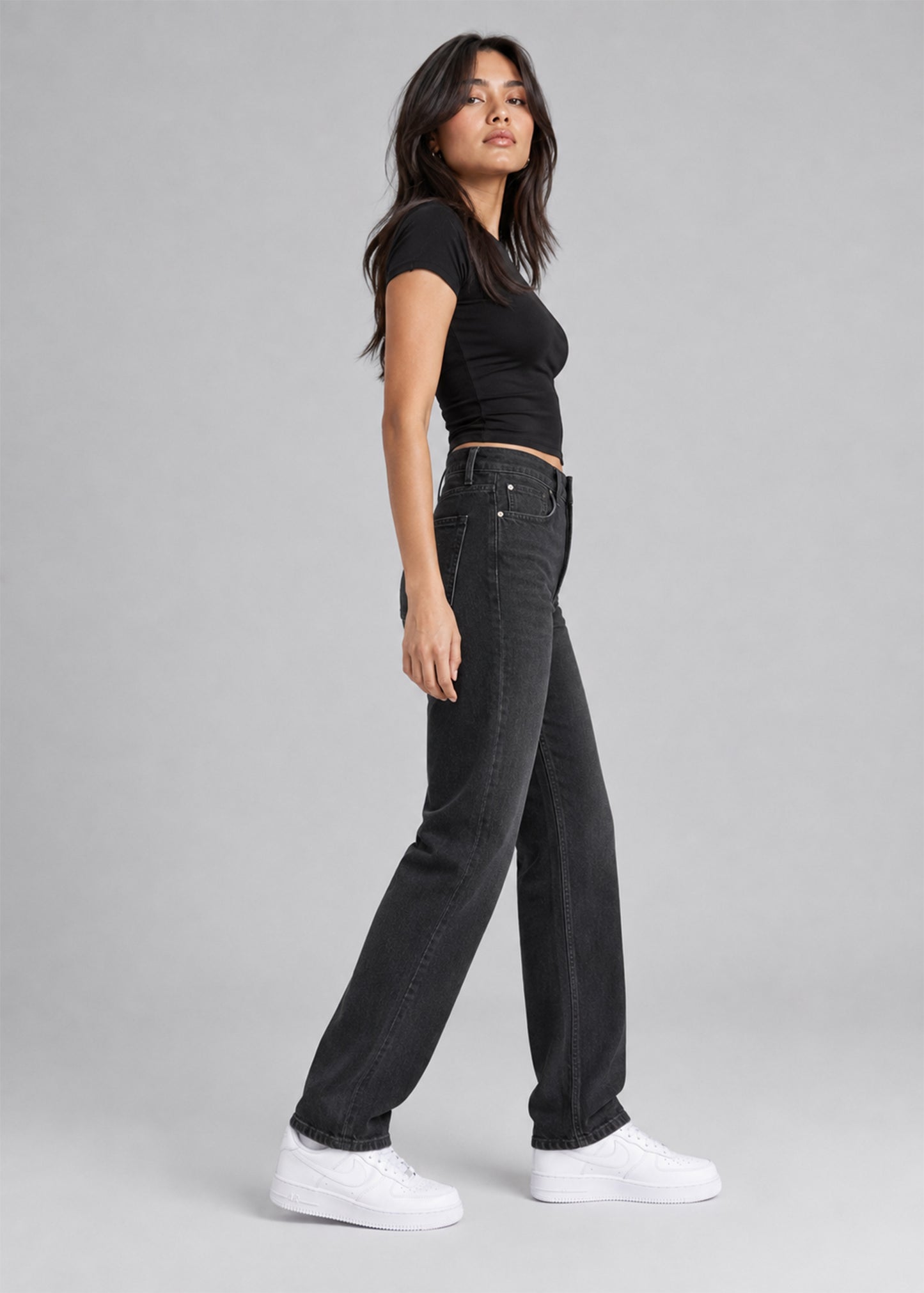 River Island Women Silm Fit Jeans Black US 697
