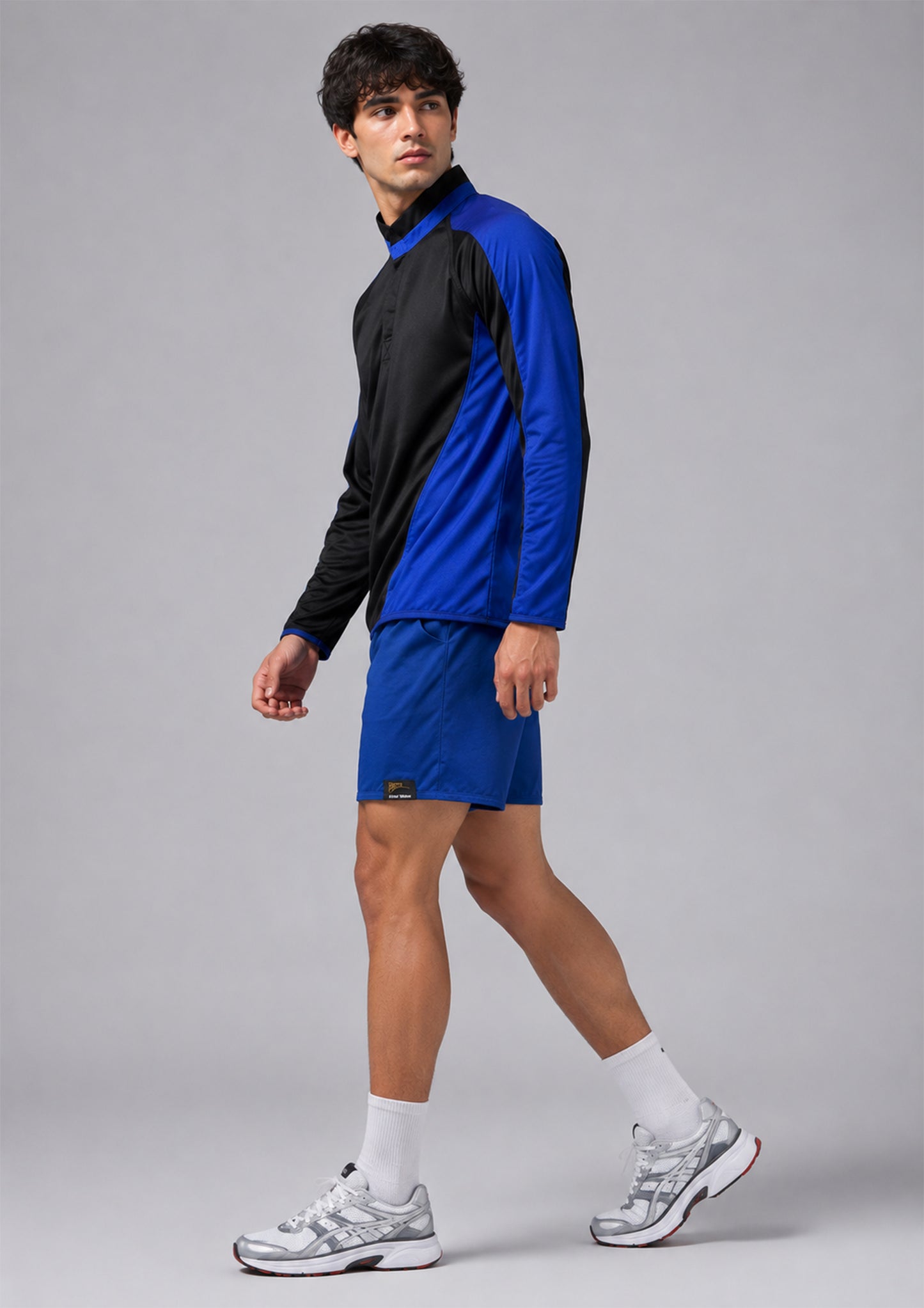 Falcon Men’s Long Sleeve Rugby Top Black & Royal 734