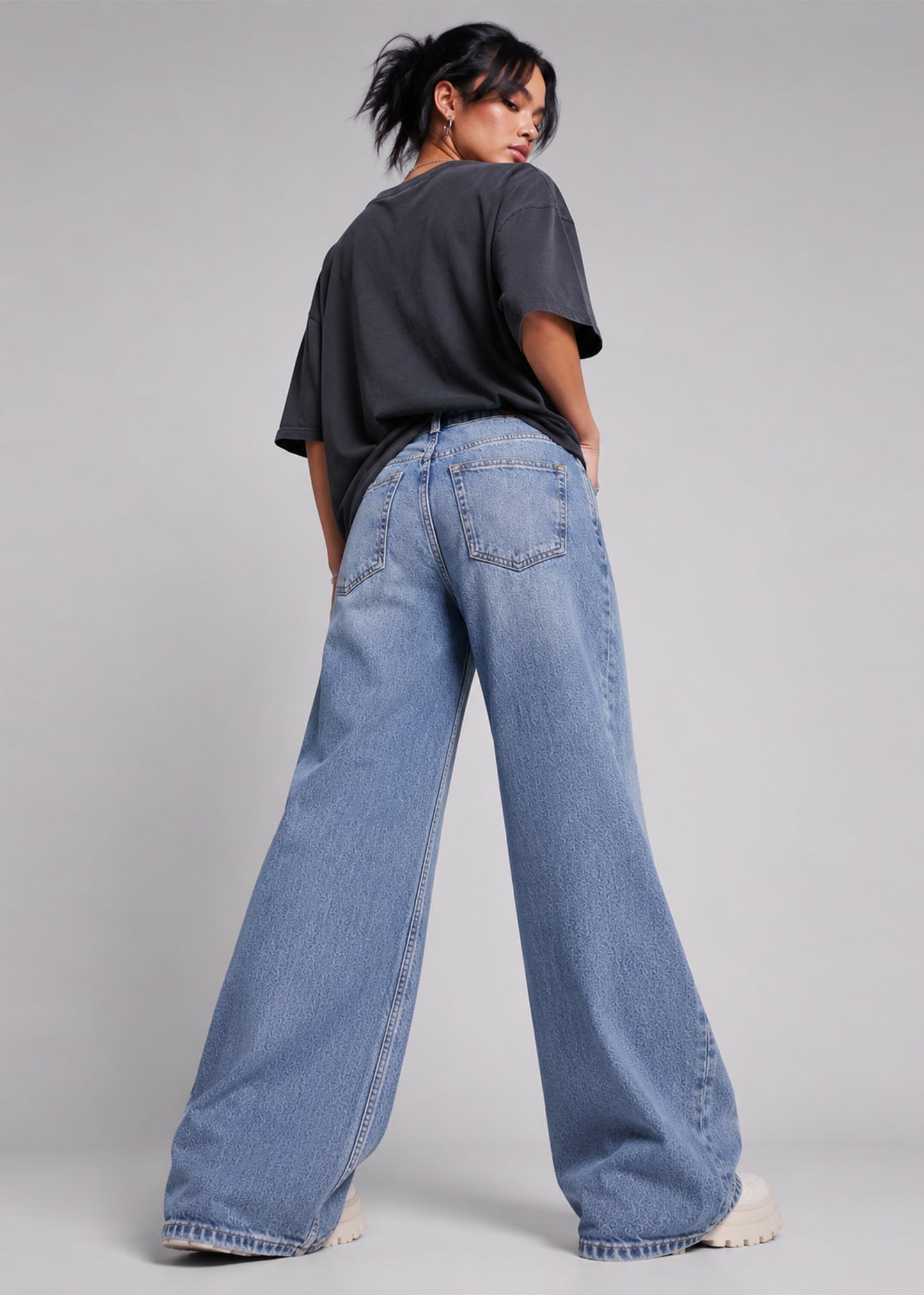 H&M Women Wide Leg Jeans Blue US 538