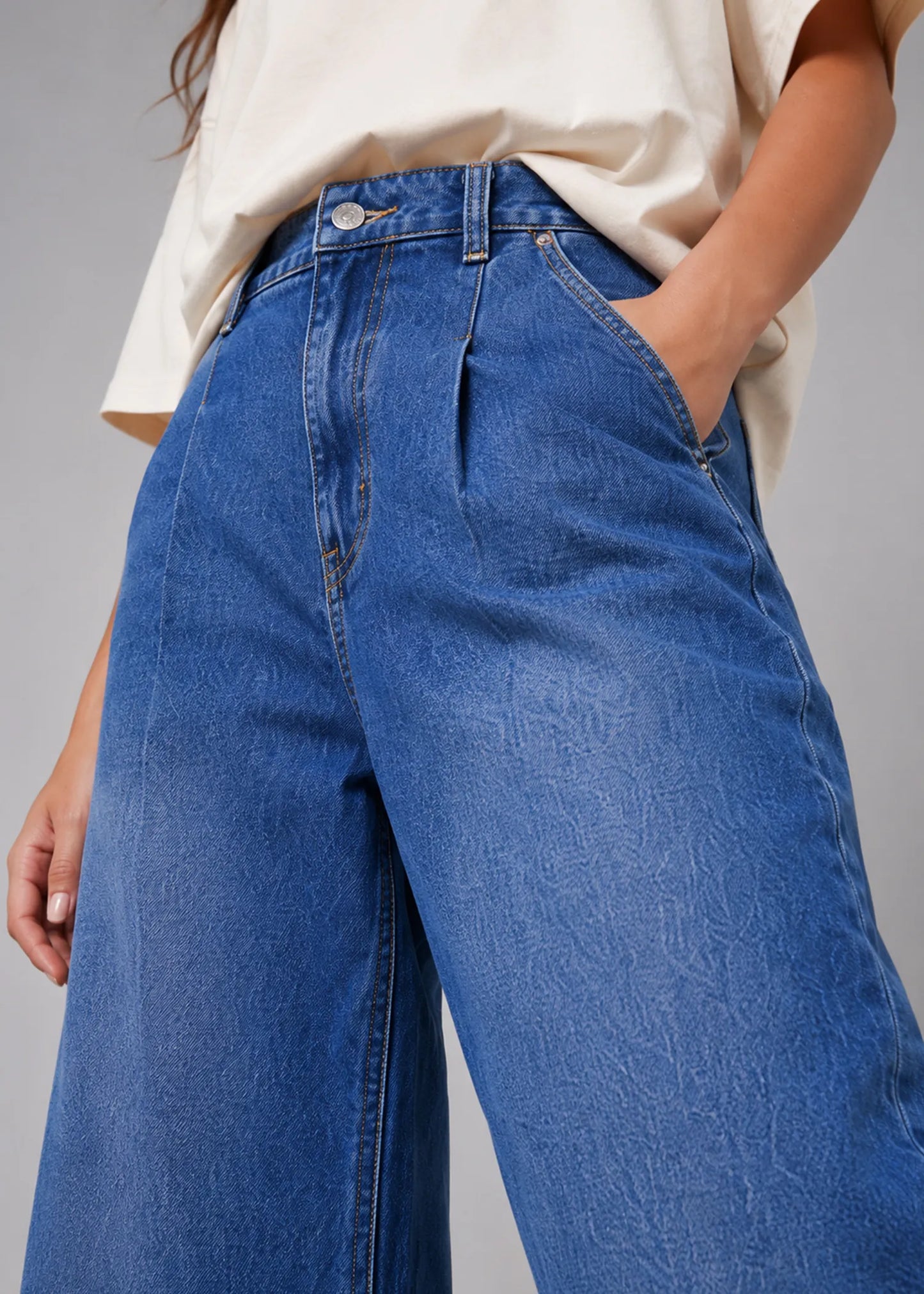 George Women Wide Leg Jeans Blue US 620