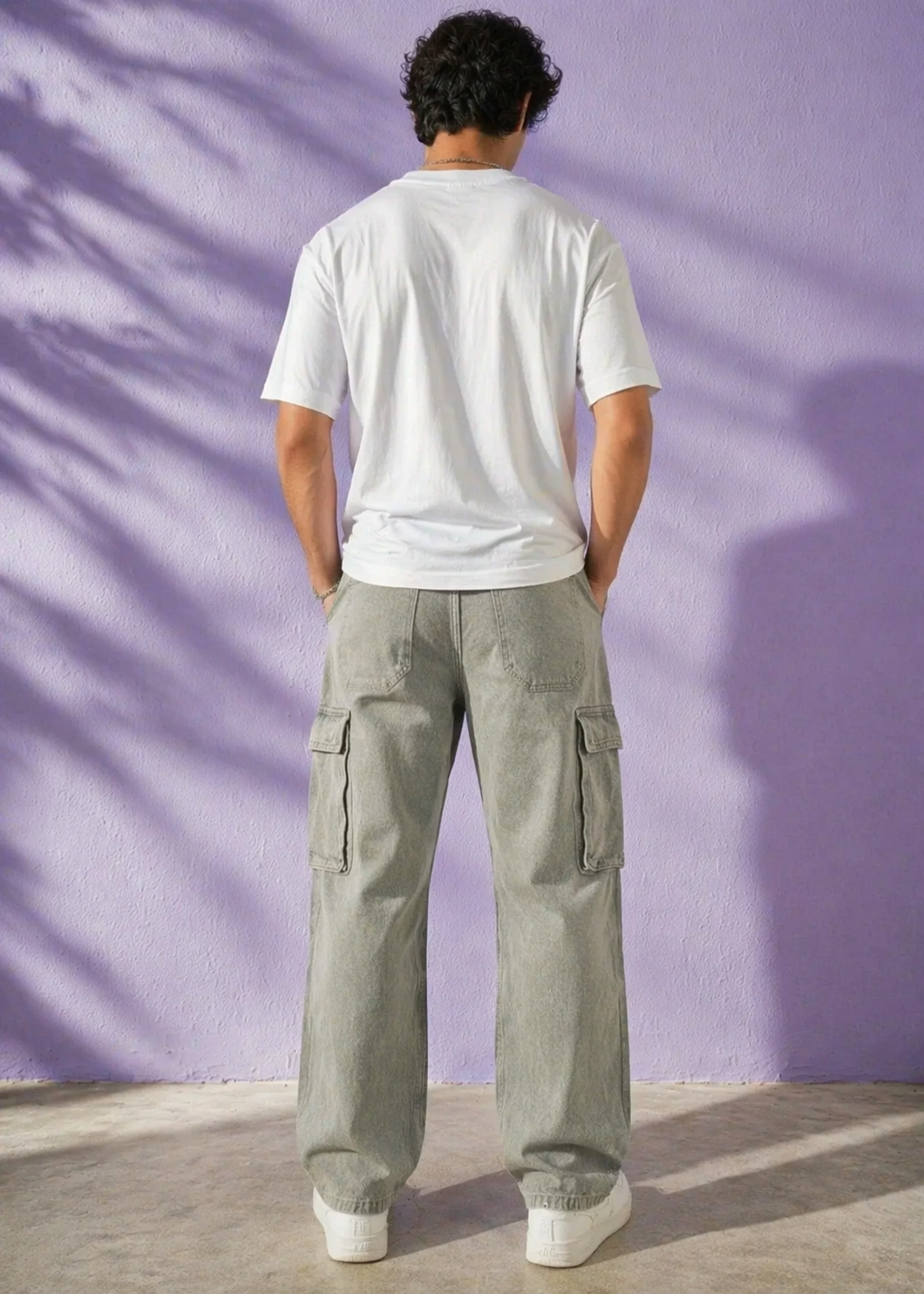 Primark-Men's Cargo Regular Fit Jeans Gray