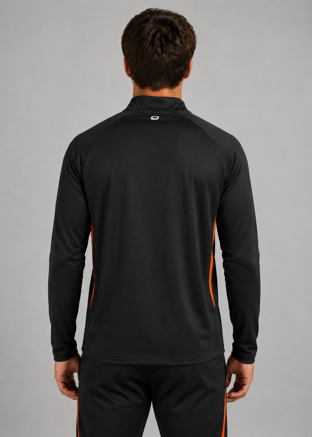 Stanno-Men Quarter Zipper Black Orange ST
