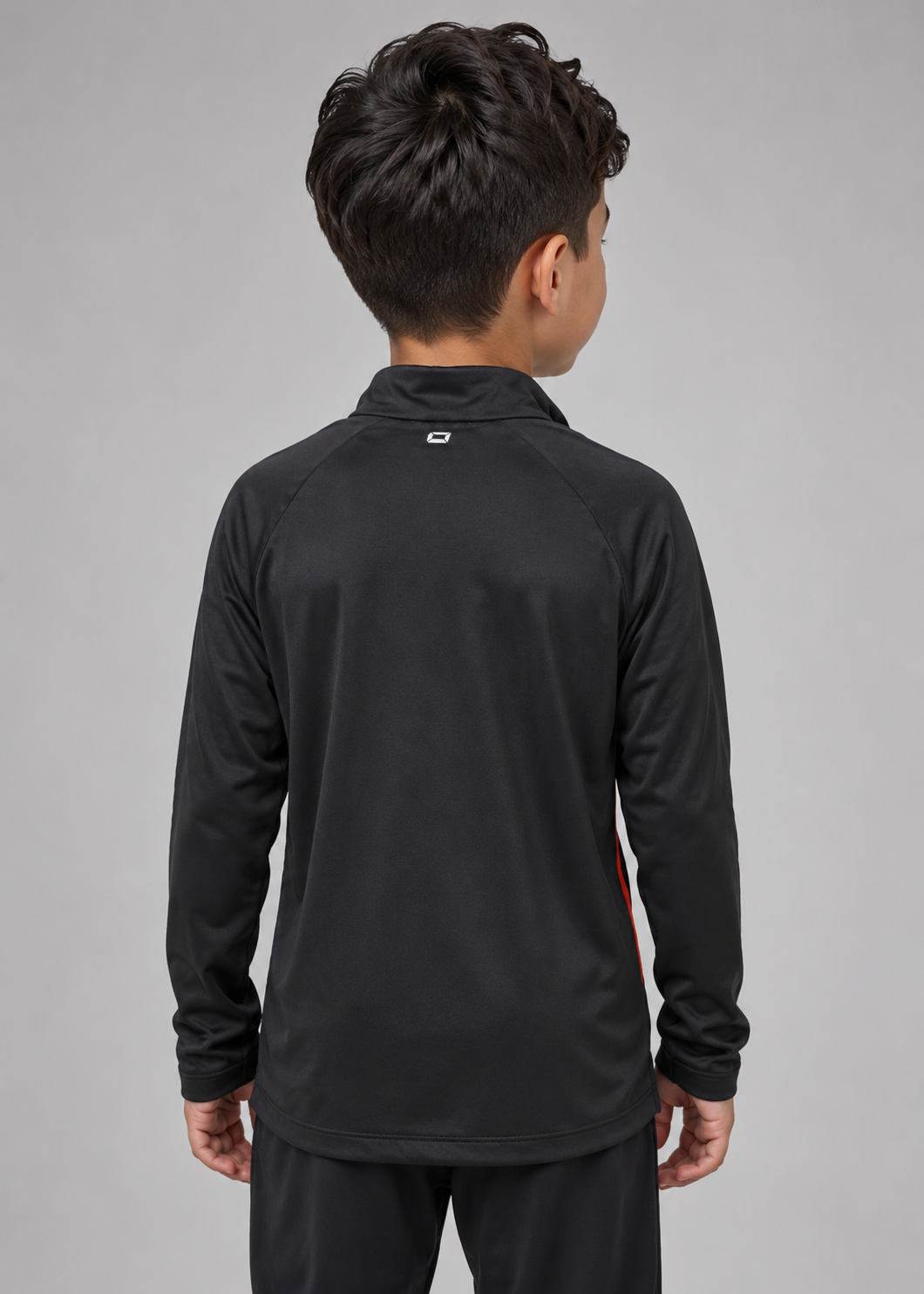 Stanno-Kids Quarter Zipper Black Orange