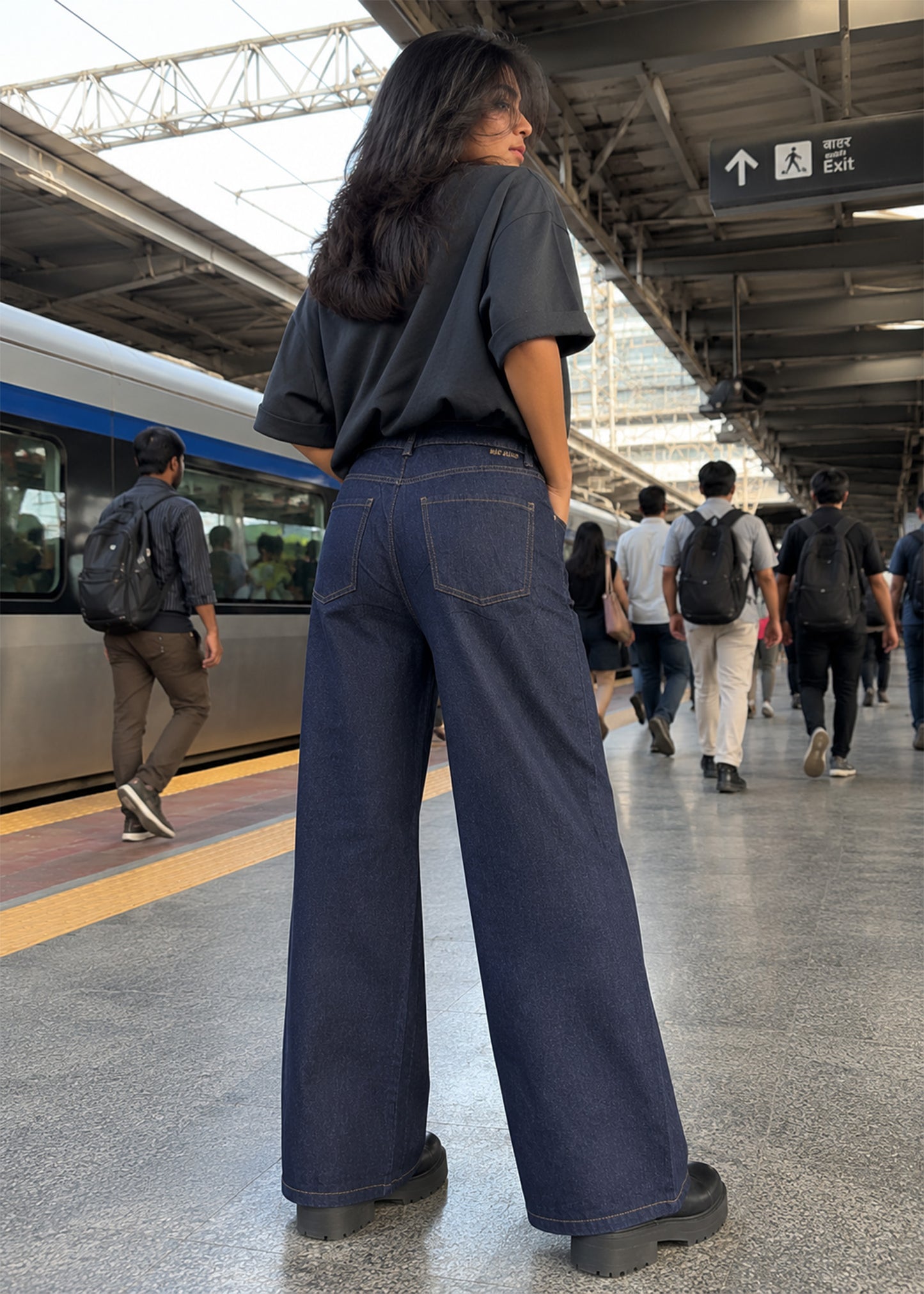 MAG-Women Wide Leg MAC Jeans Dark Blue 511