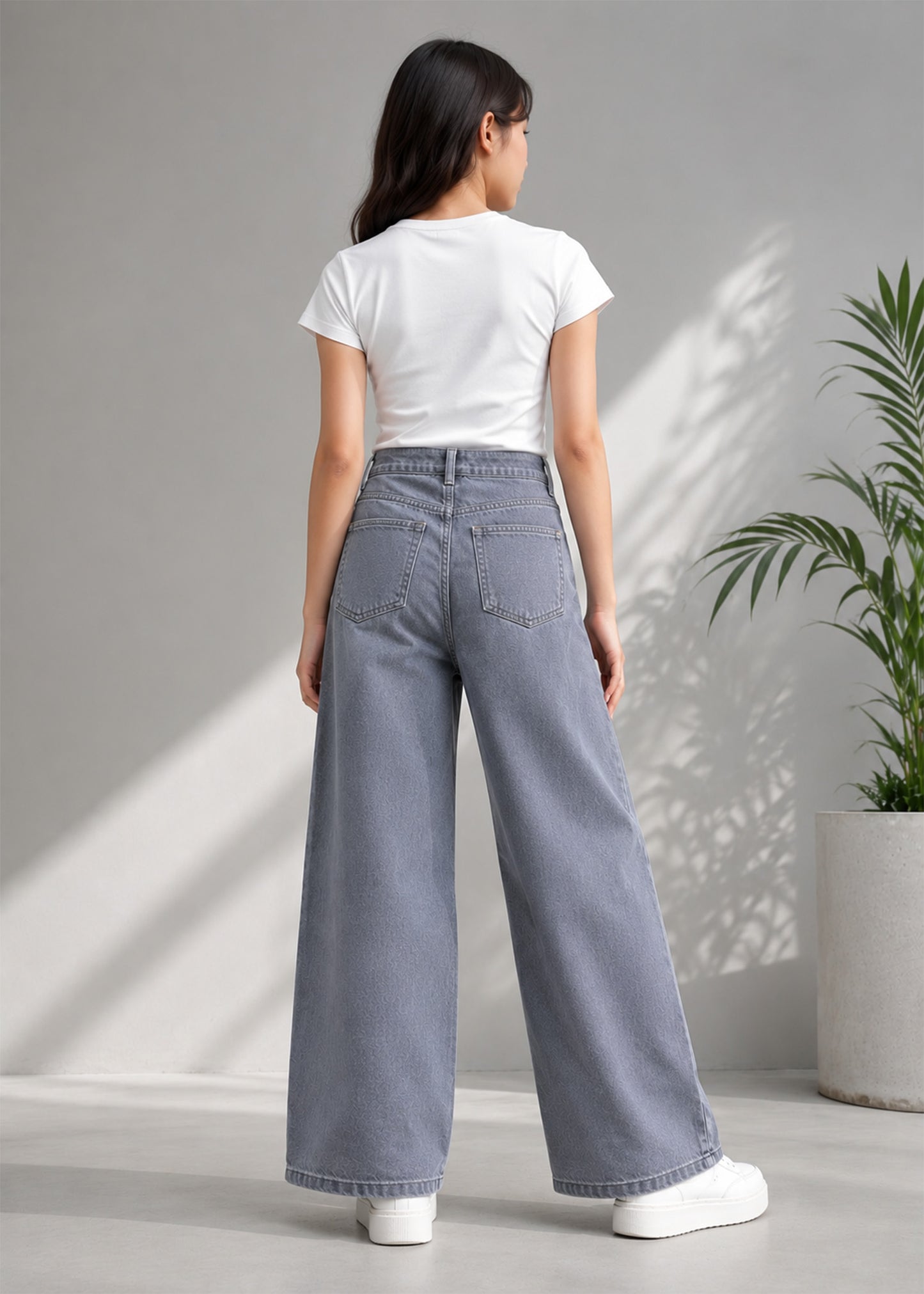 Cat & Jack Girls Wide Leg Jeans Dark Grey INT 649