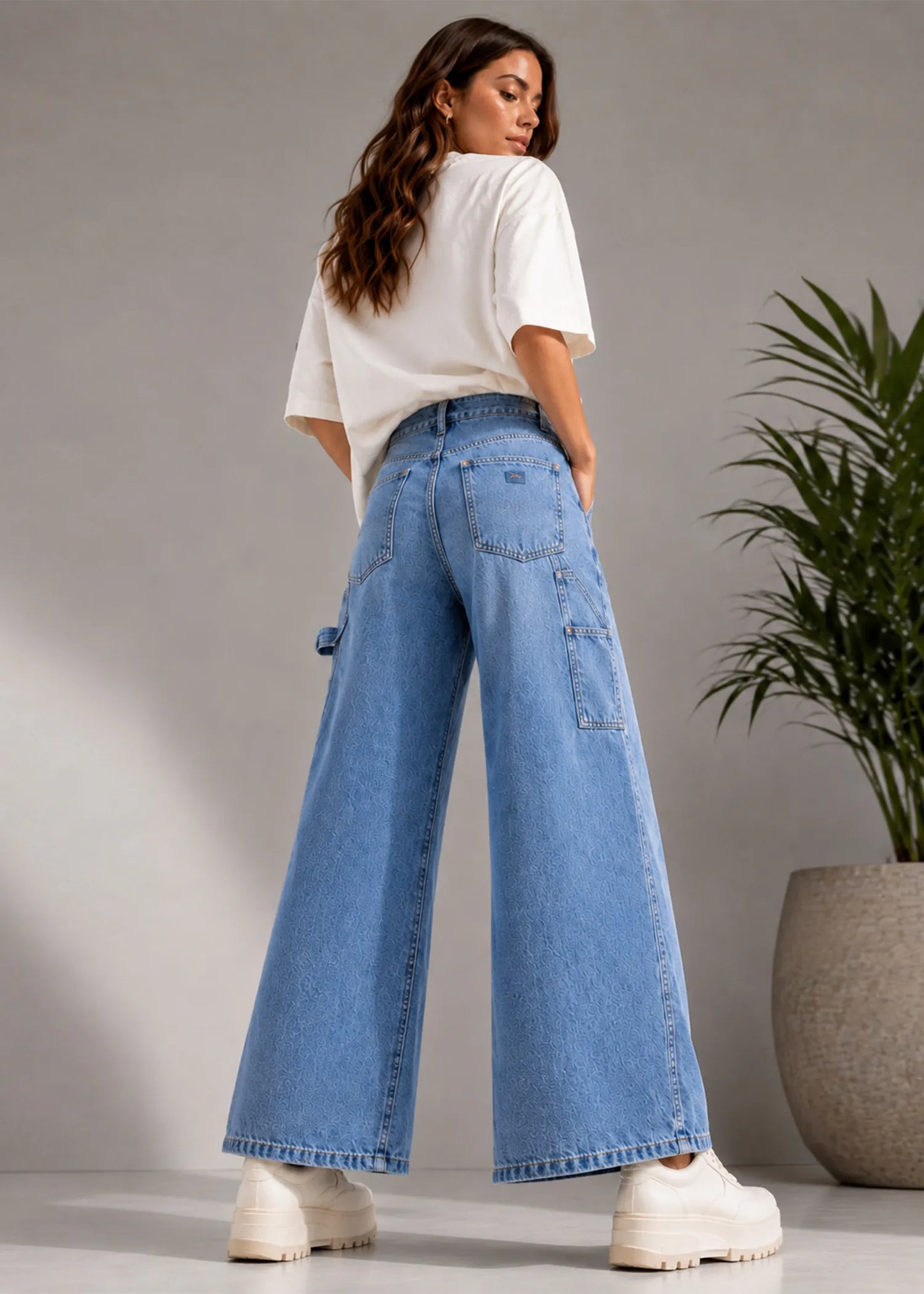 FRACOMINA Women Wide Leg Jeans Blue Dia 543