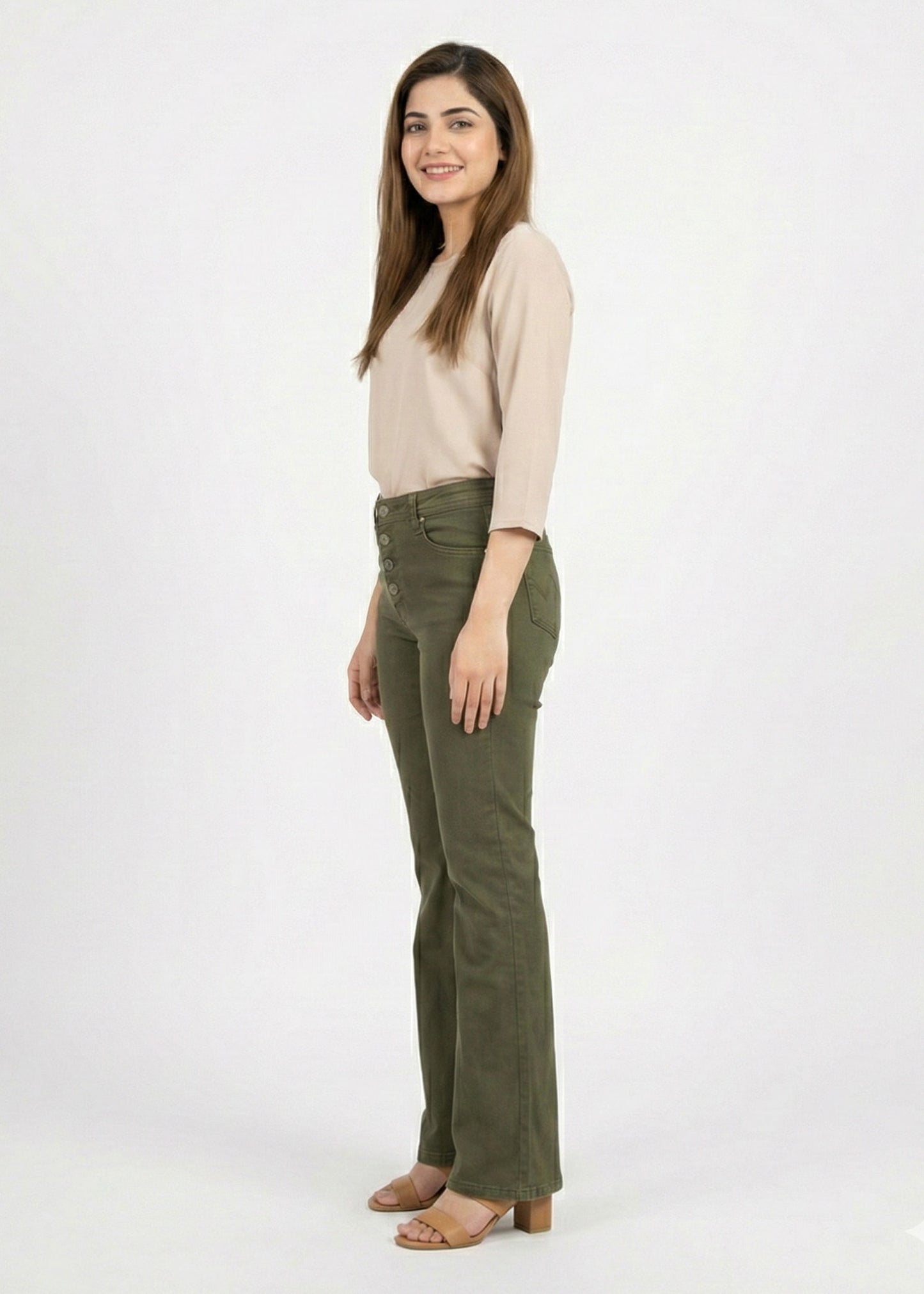 Gaudi-Tall Women Bootcut Jean Olive Dia 110