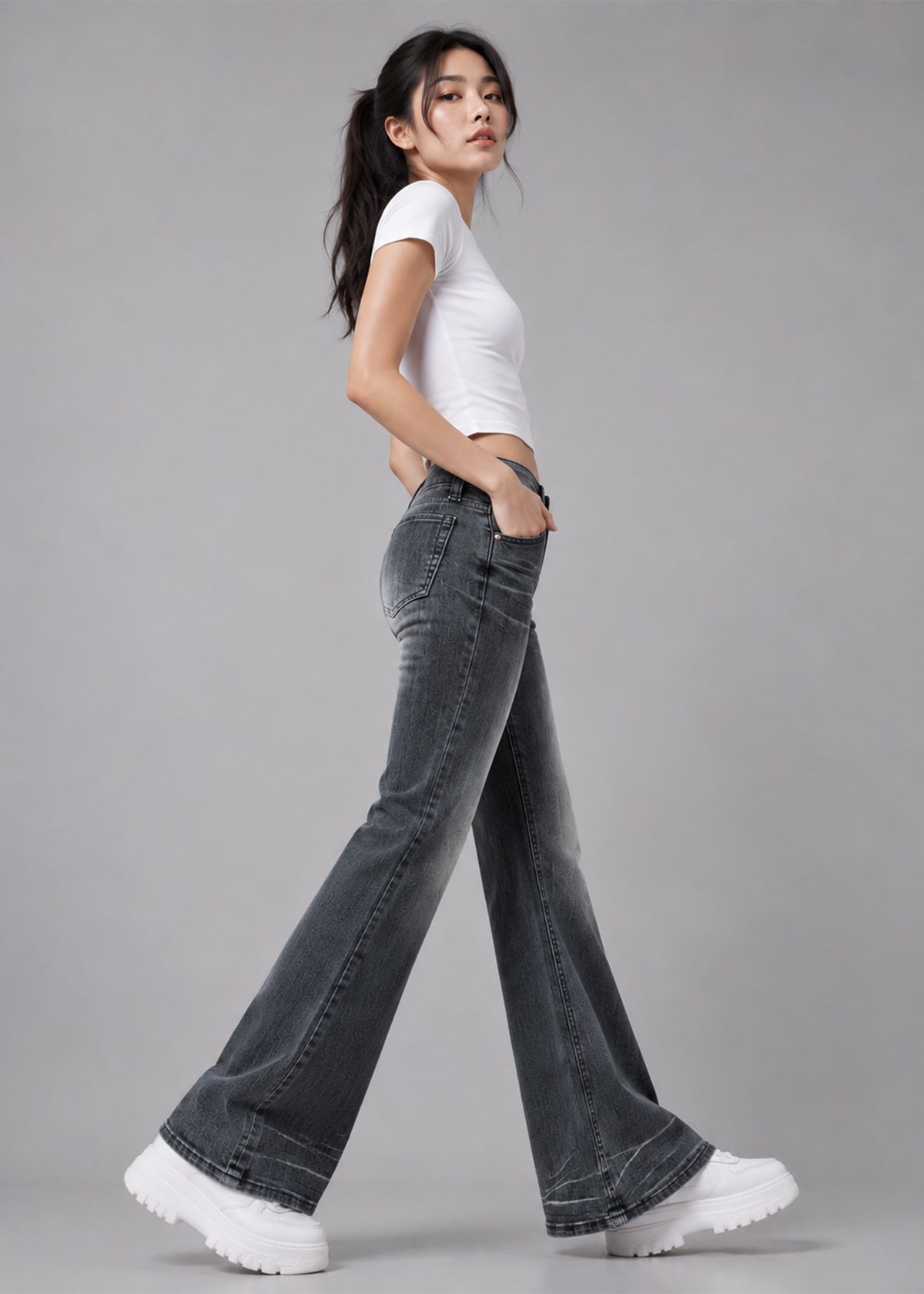 H&M Women BootCut Jeans Gery US 741