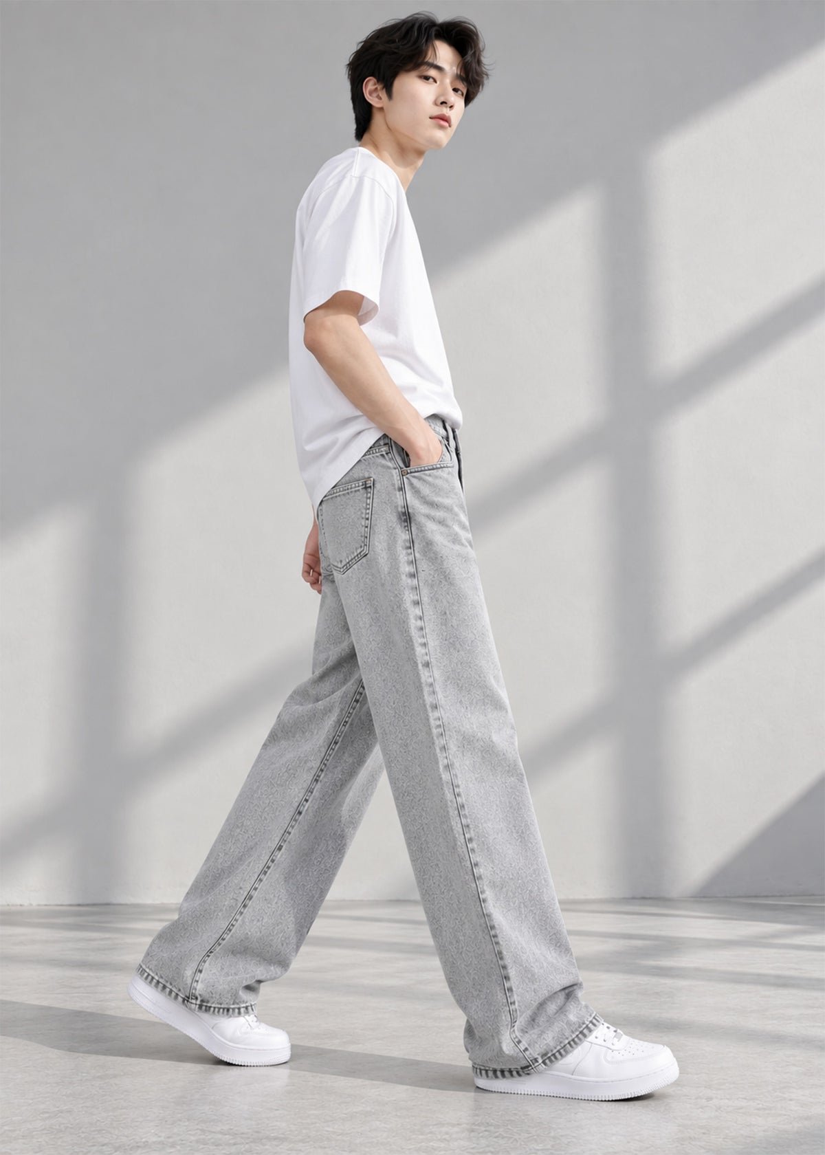 Primark Men Loose Fit Jeans Grey Washed US 786