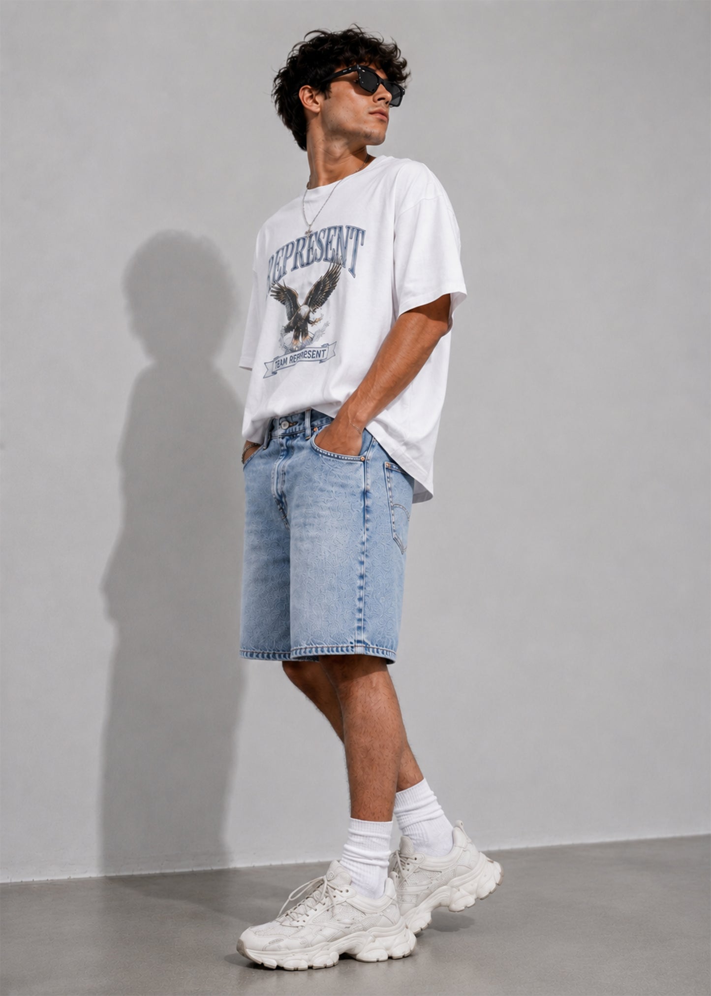 GoodFellow Men Baggy Short Light Blue US 533