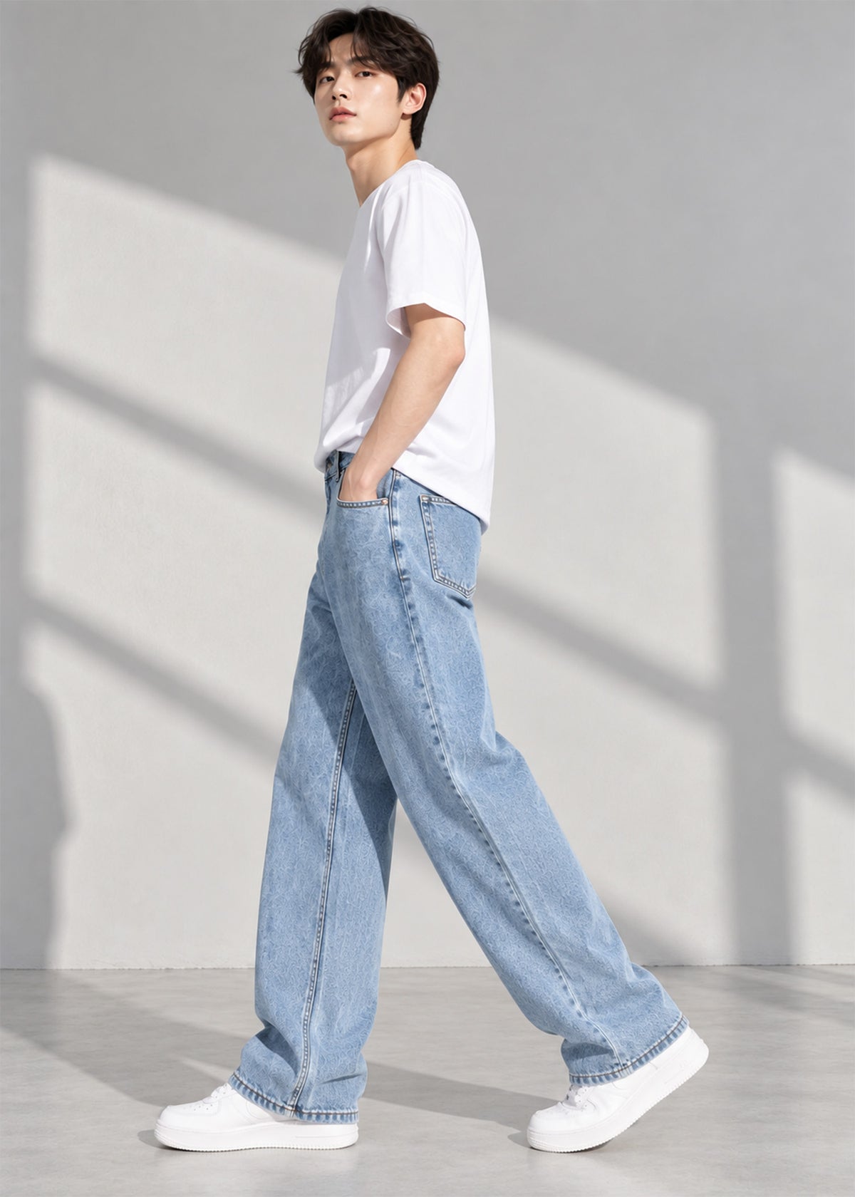 M&S Men Loose Fit Jeans Light Blue US 787