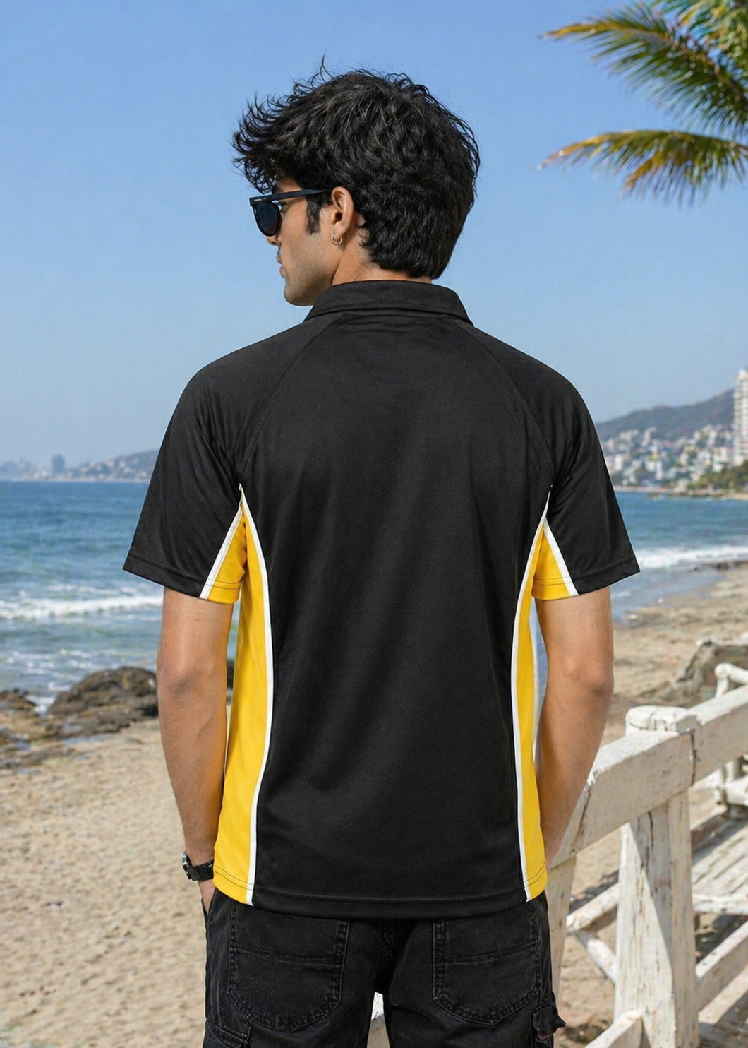 Falcon-Men FLN Polo Shirts Black/Yellow