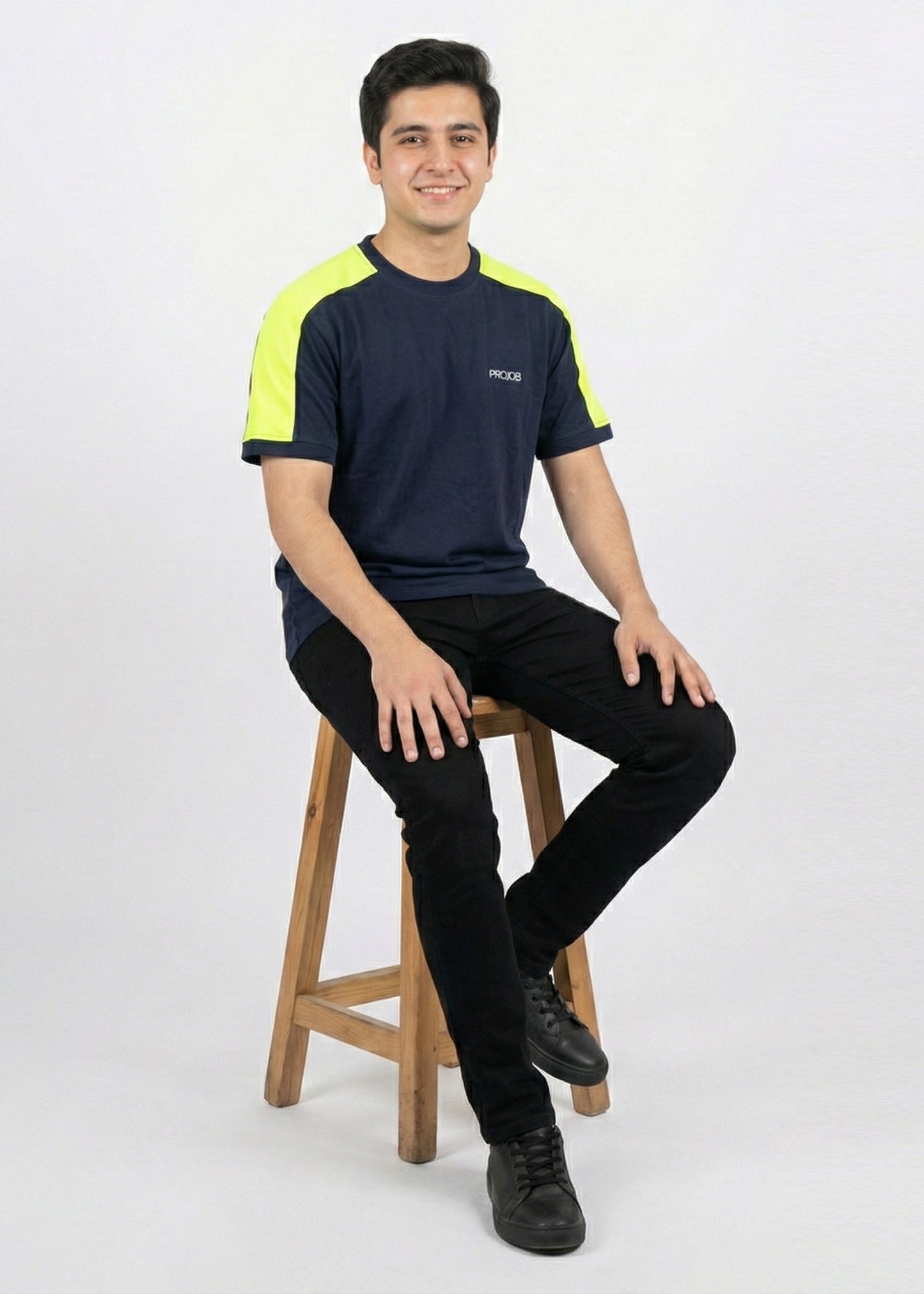 Projob-Men T-Shirts Navy/Yellow 01
