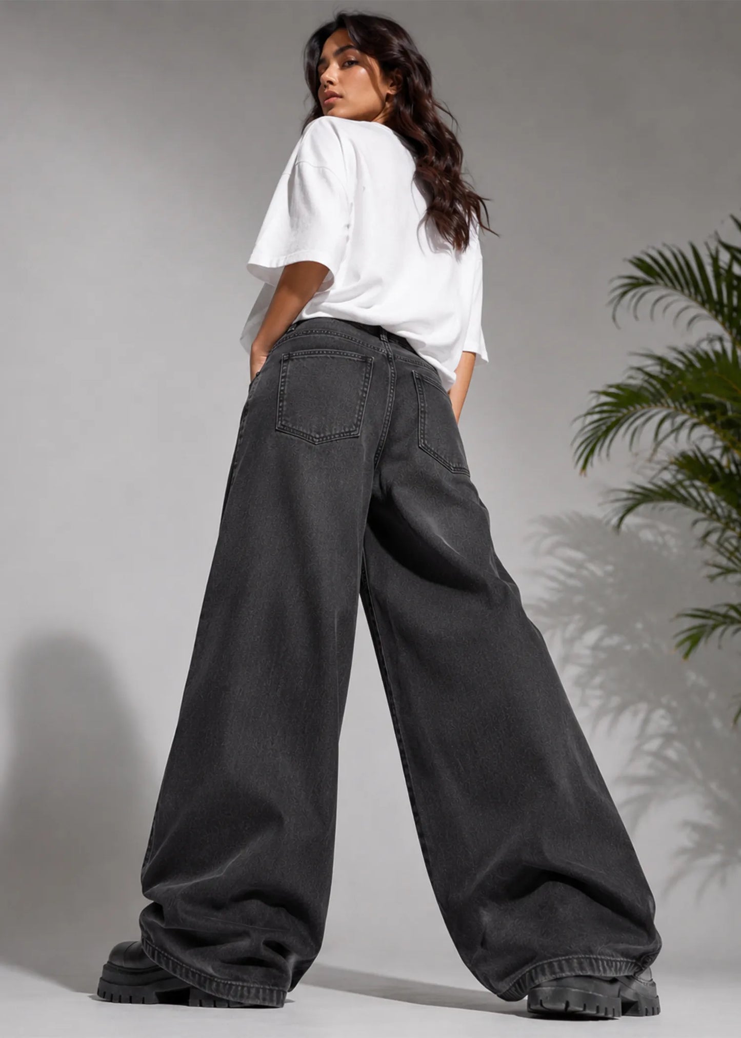 ONLY Women Wide Leg Jeans Ash Black