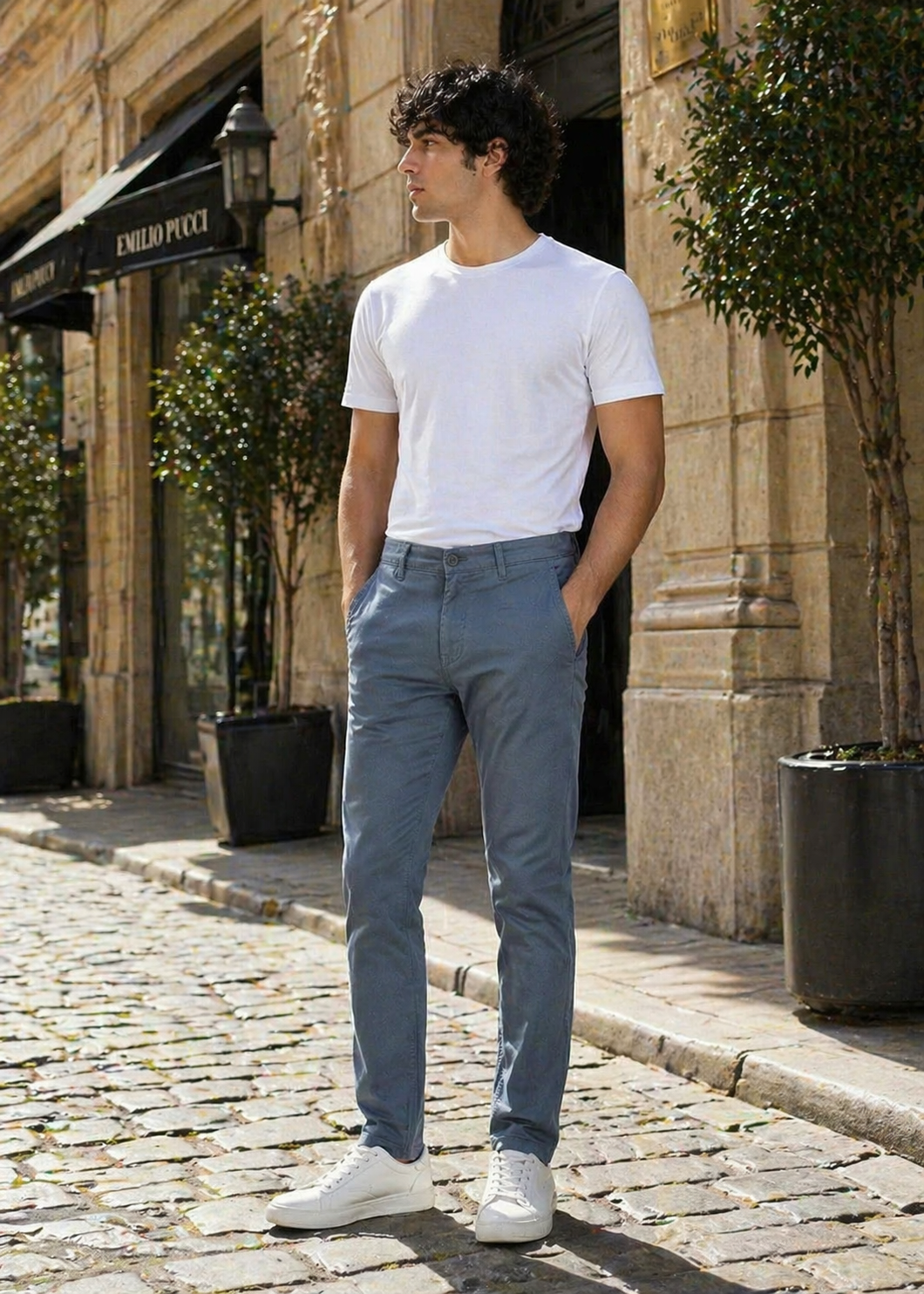 Jack & Jones-Straight Fit Chino Pants Slate Blue 22