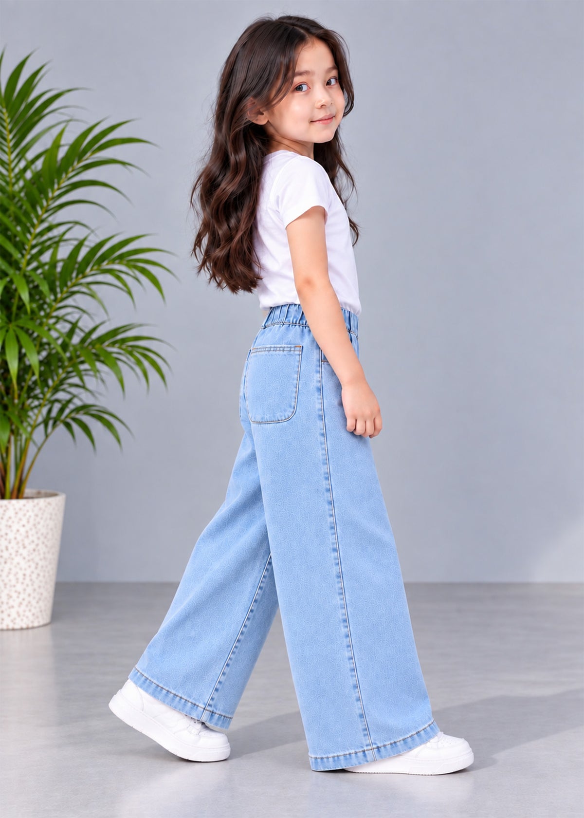 TU girl plazzo trouser light blue jeans non stretch 873