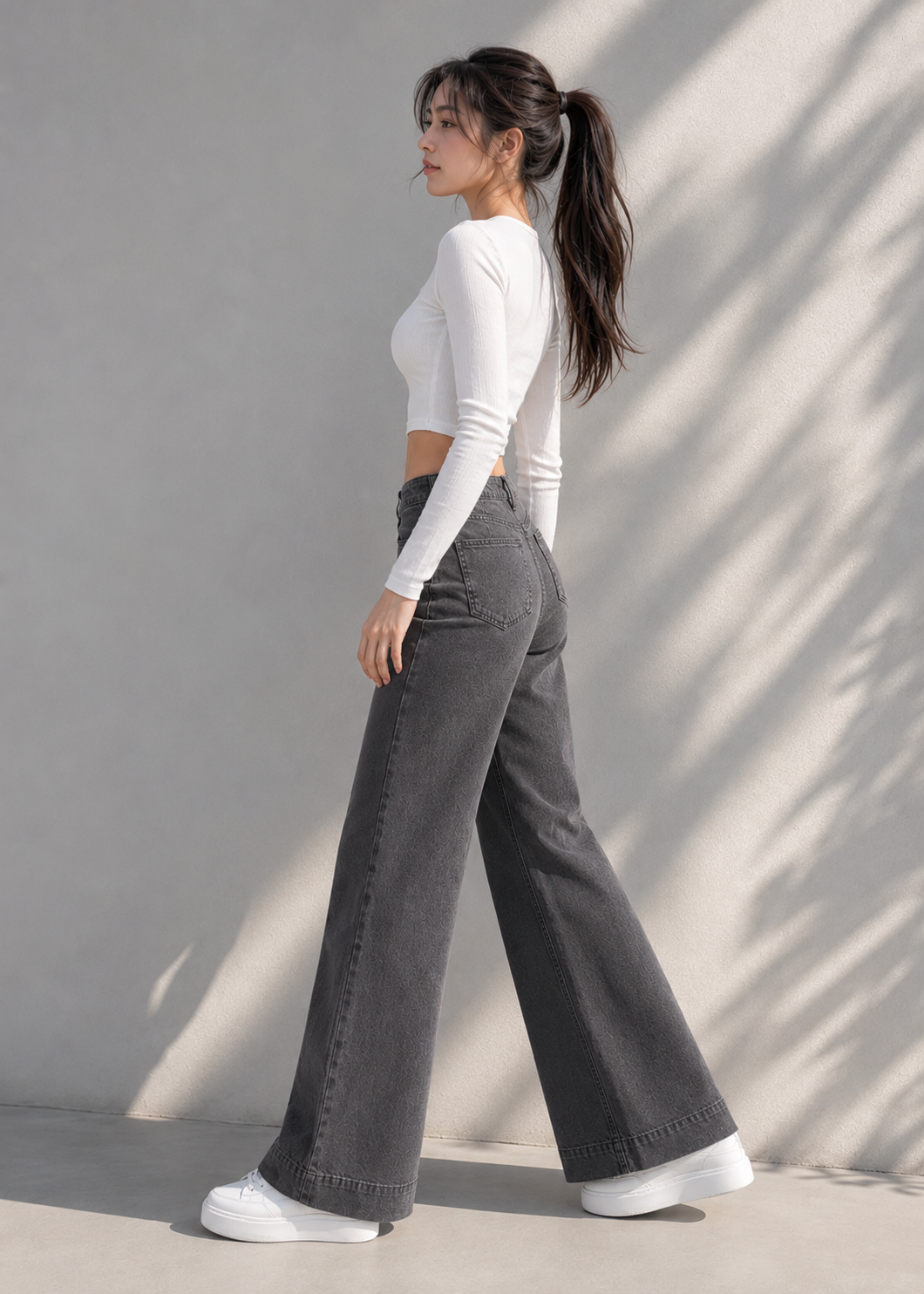 Women Flare Cut F&F Jeans Black 528