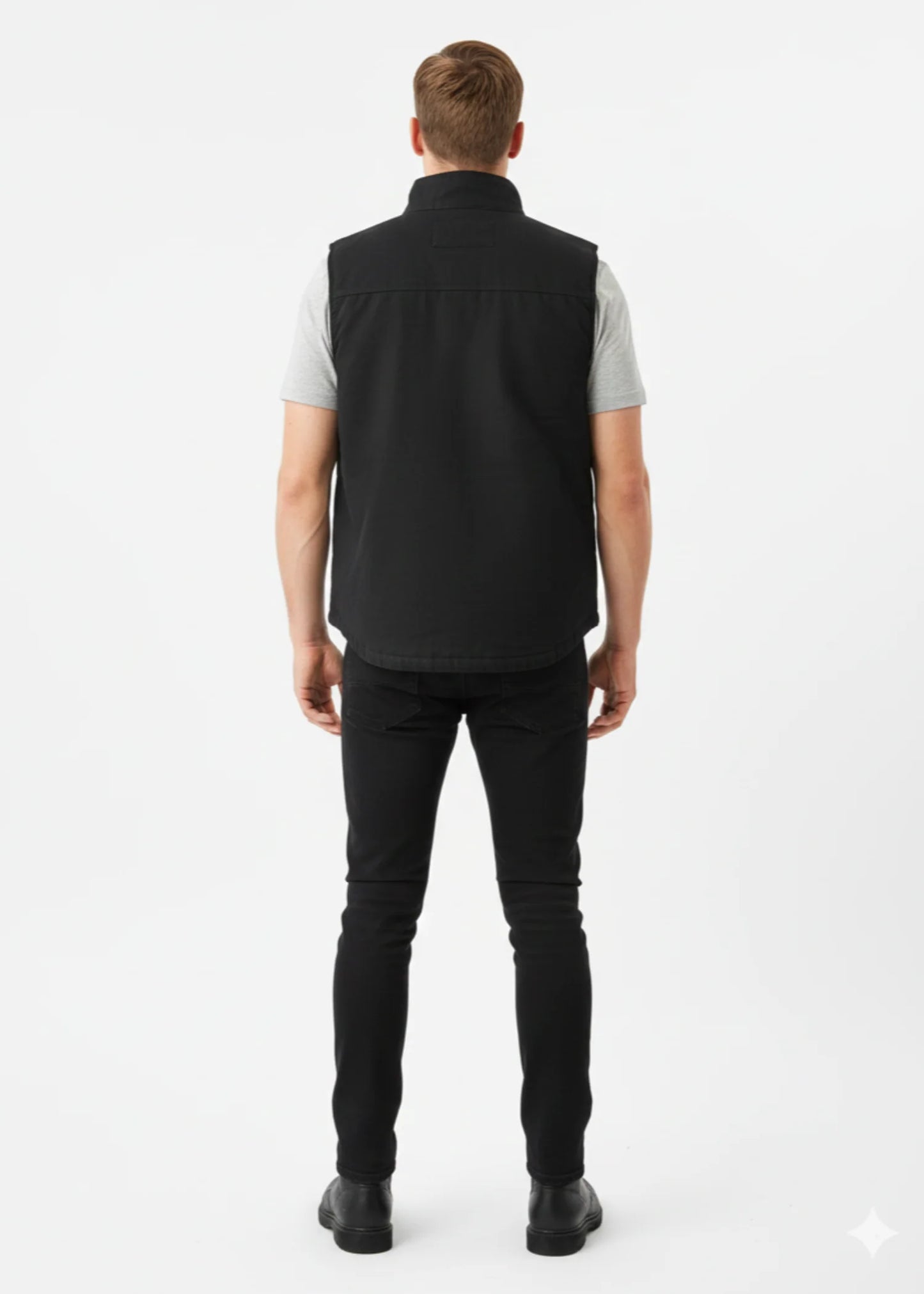 Milwaukee-Plus Size Men Furr Sleeveless Jacket Black