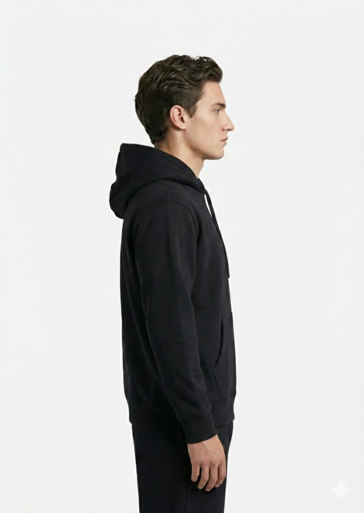 Arrow-Men Black Hoodie Plain 66-8