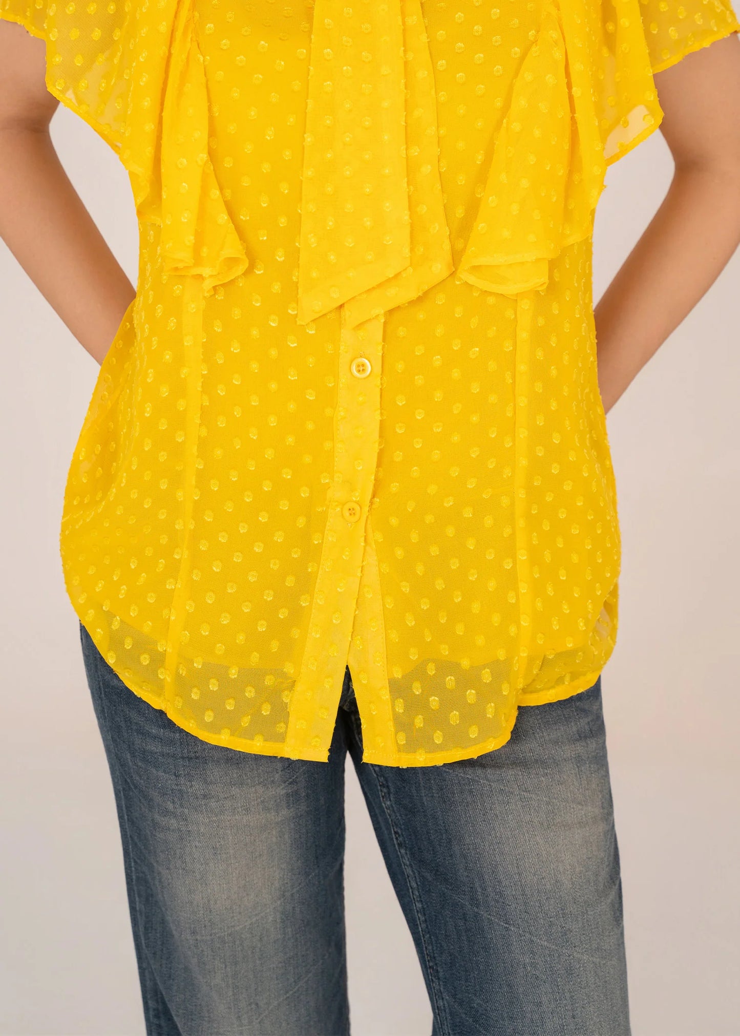 Pakistani Brands LO-Women Fluttery Top Mustard 05