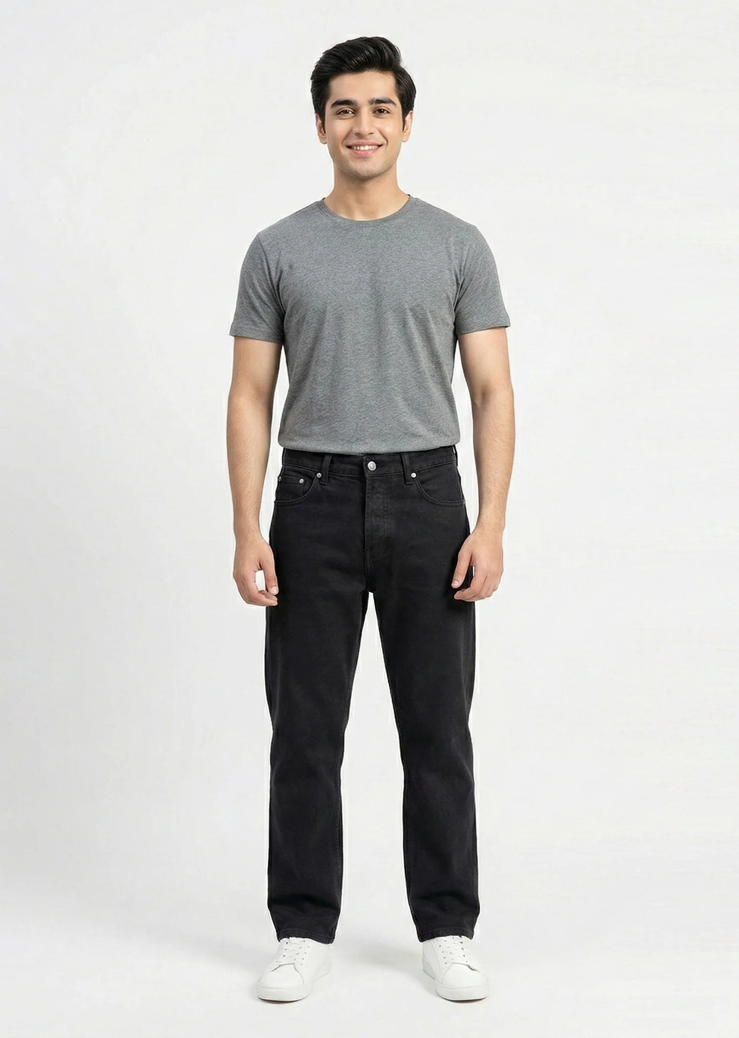 Jack & Jones-Men Straight Fit Jeans Black 12