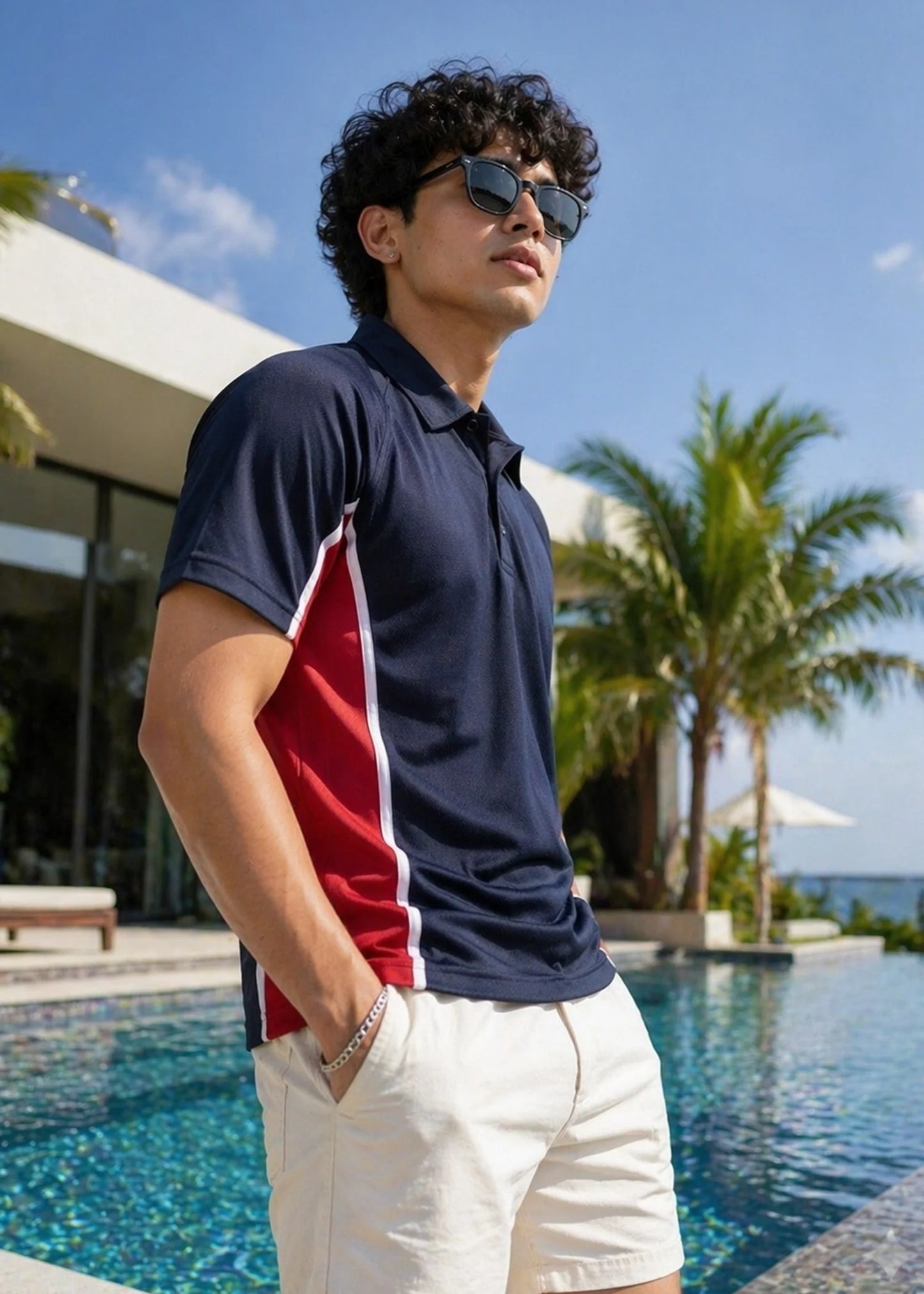 Falcon-Men FLN Polo Shirts Navy/Red