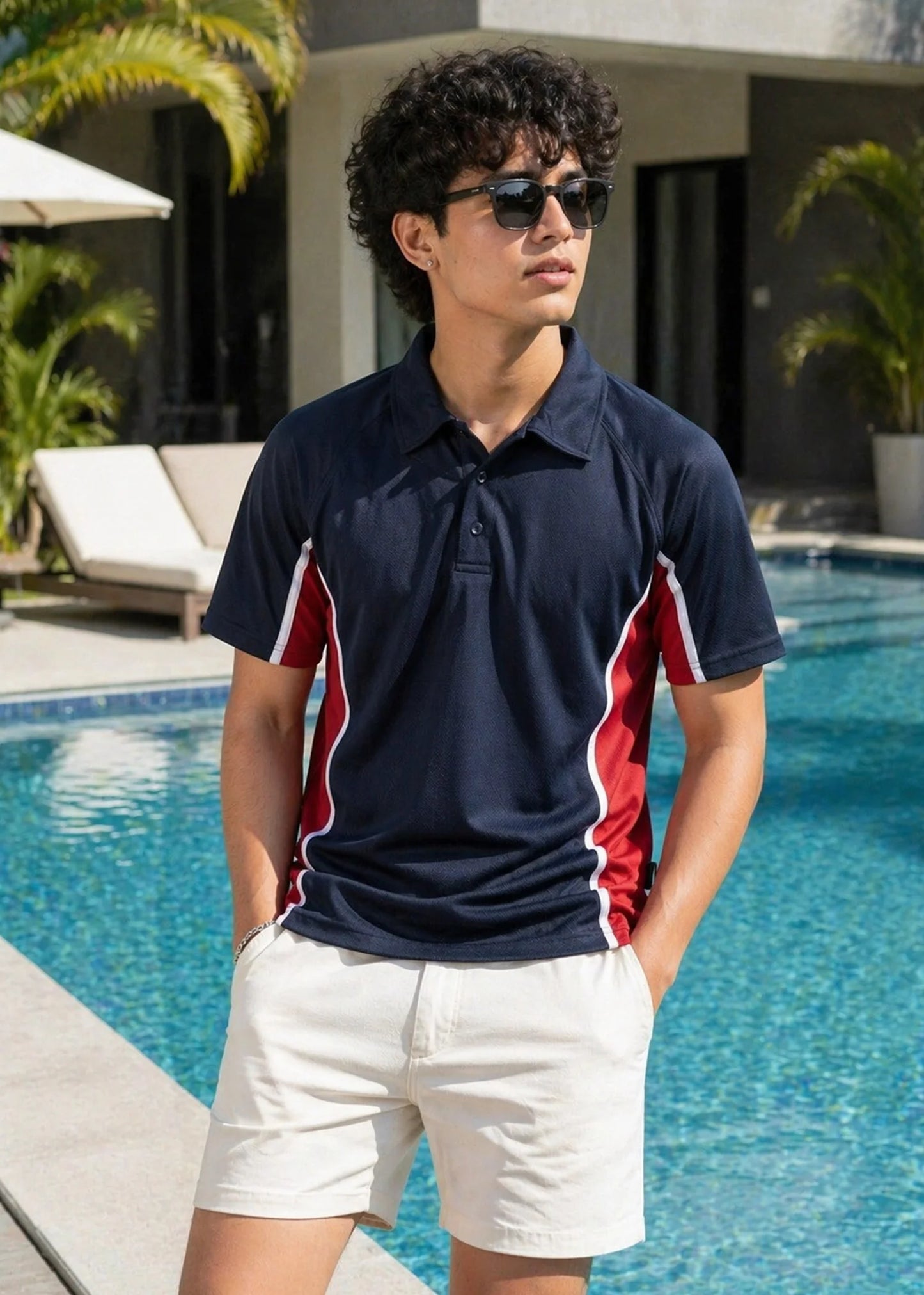 Falcon-Men FLN Polo Shirts Navy/Red