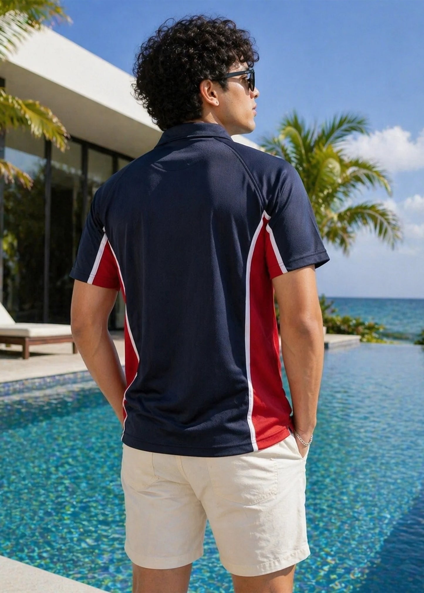 Falcon-Men FLN Polo Shirts Navy/Red