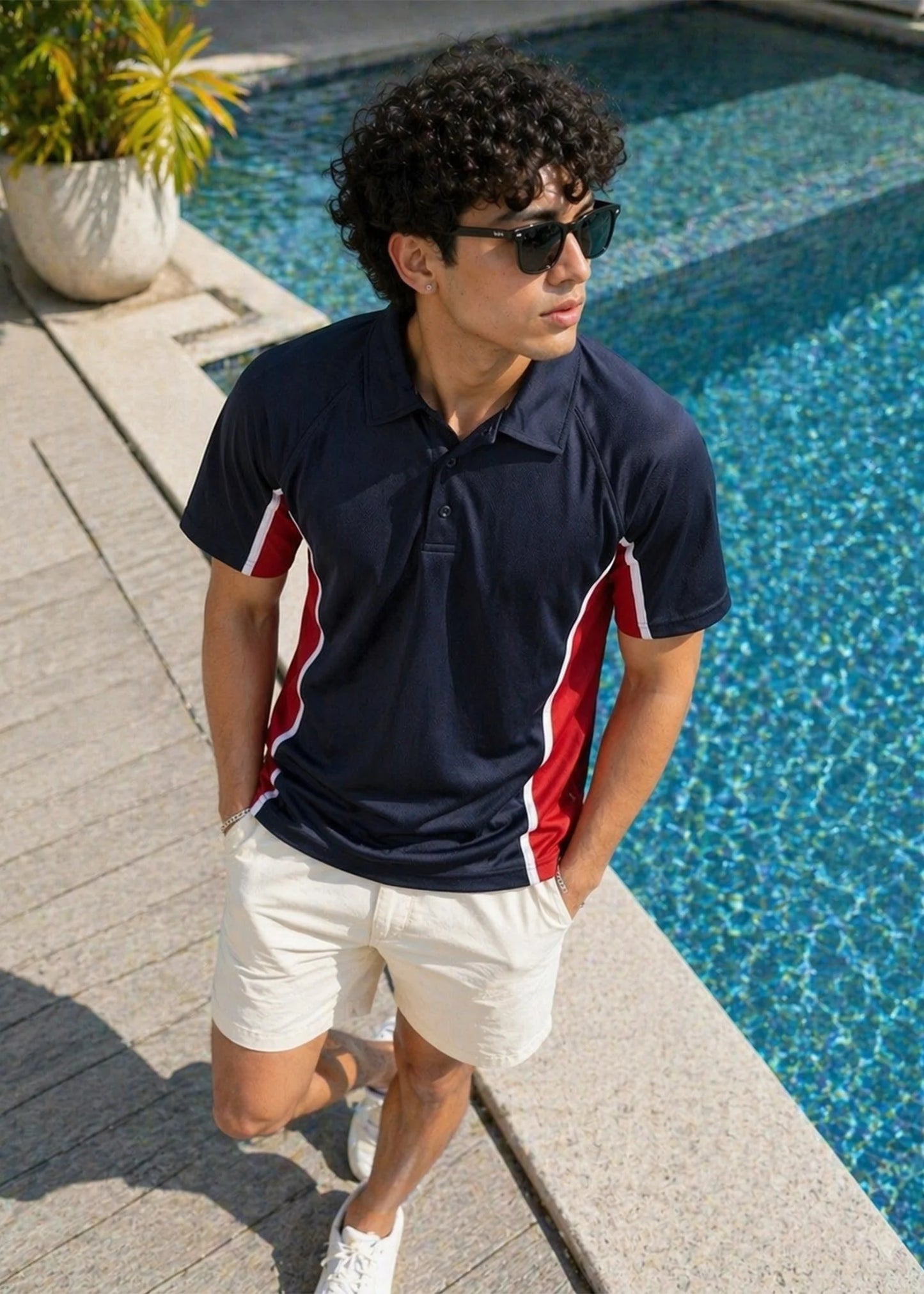 Falcon-Men FLN Polo Shirts Navy/Red