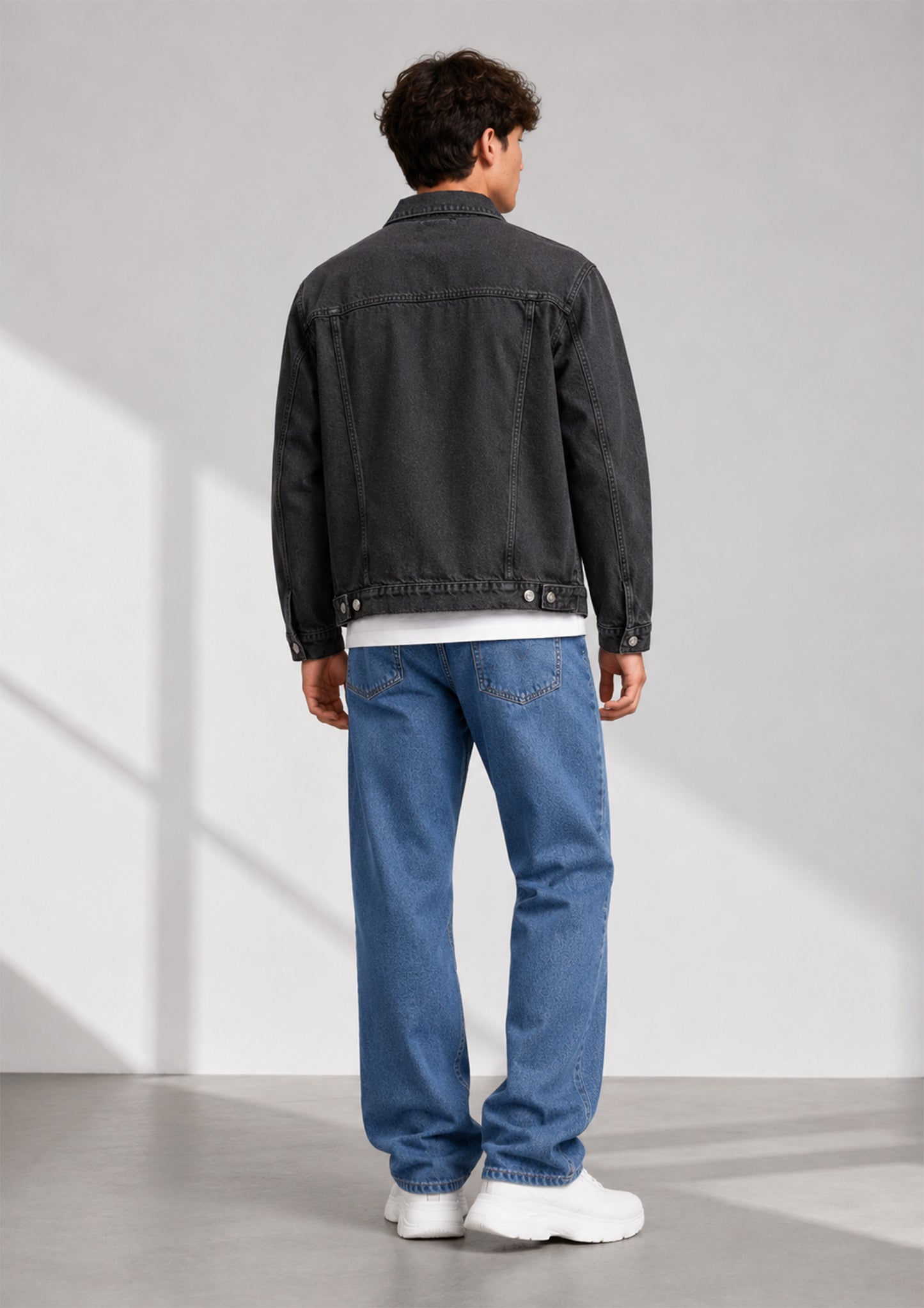 TU Men Denim Jacket Charcoal Black US 635