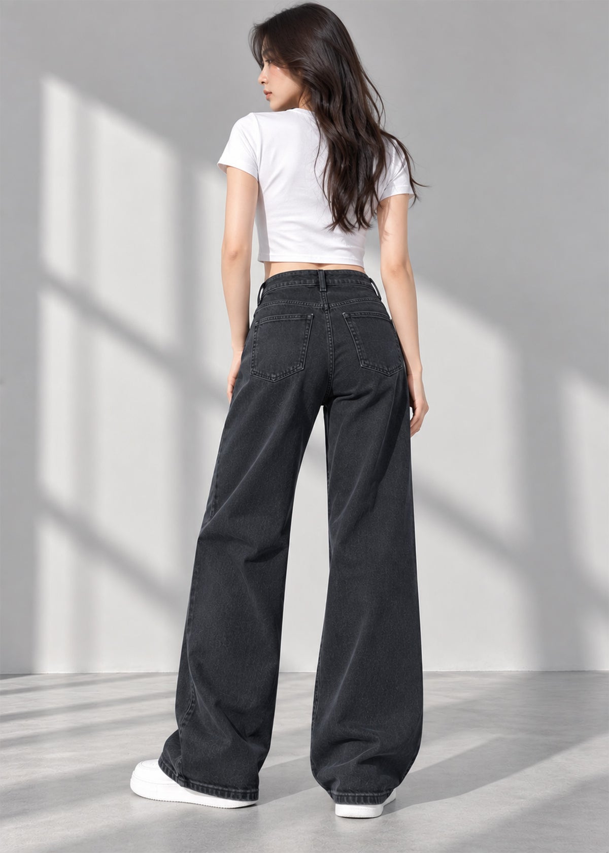 H&M Women Wide Leg Jeans Ash Black US 794