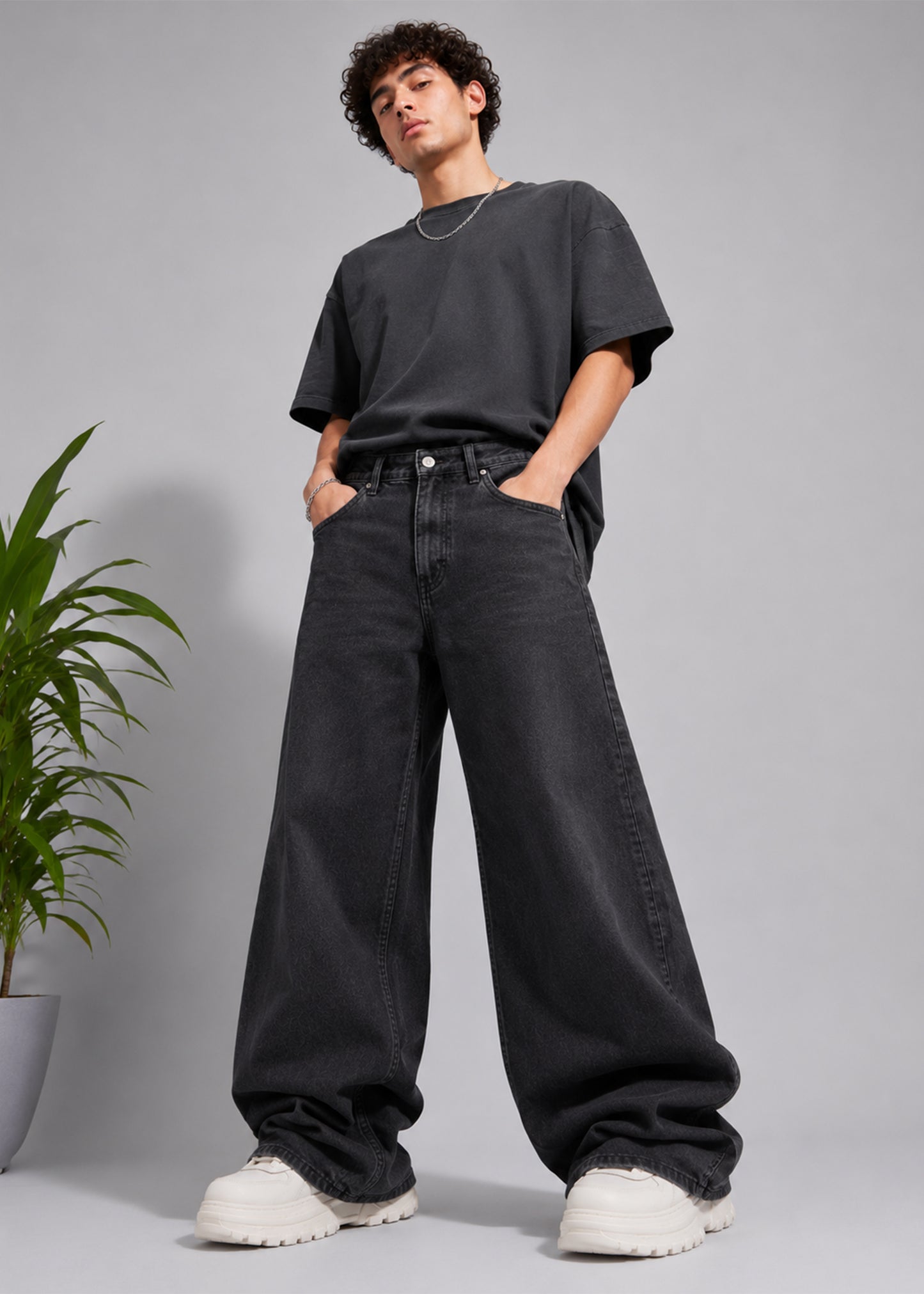 TOPSHOP-Men Loose Fit Jeans Black Dia 531