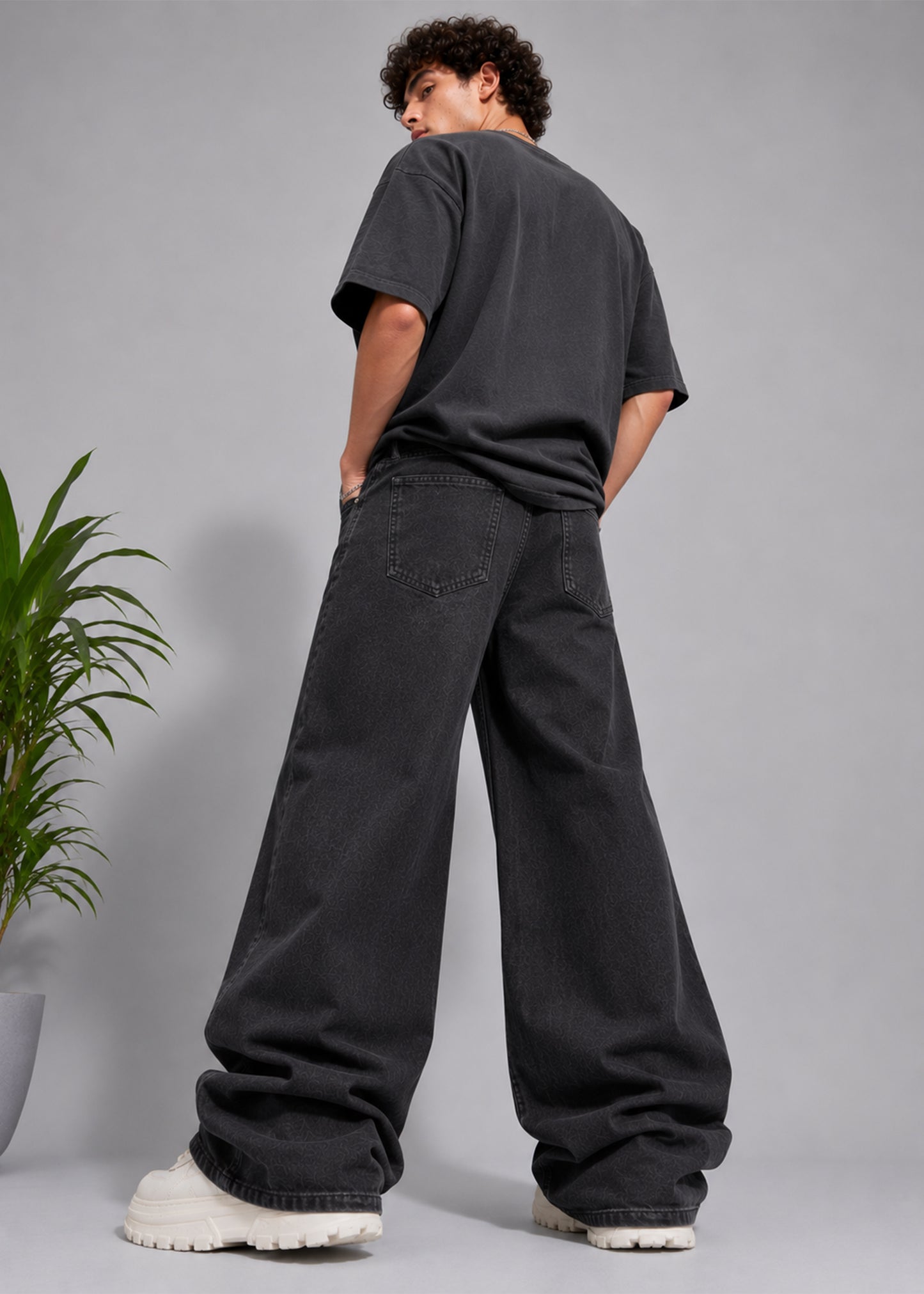 TOPSHOP-Men Loose Fit Jeans Black Dia 531