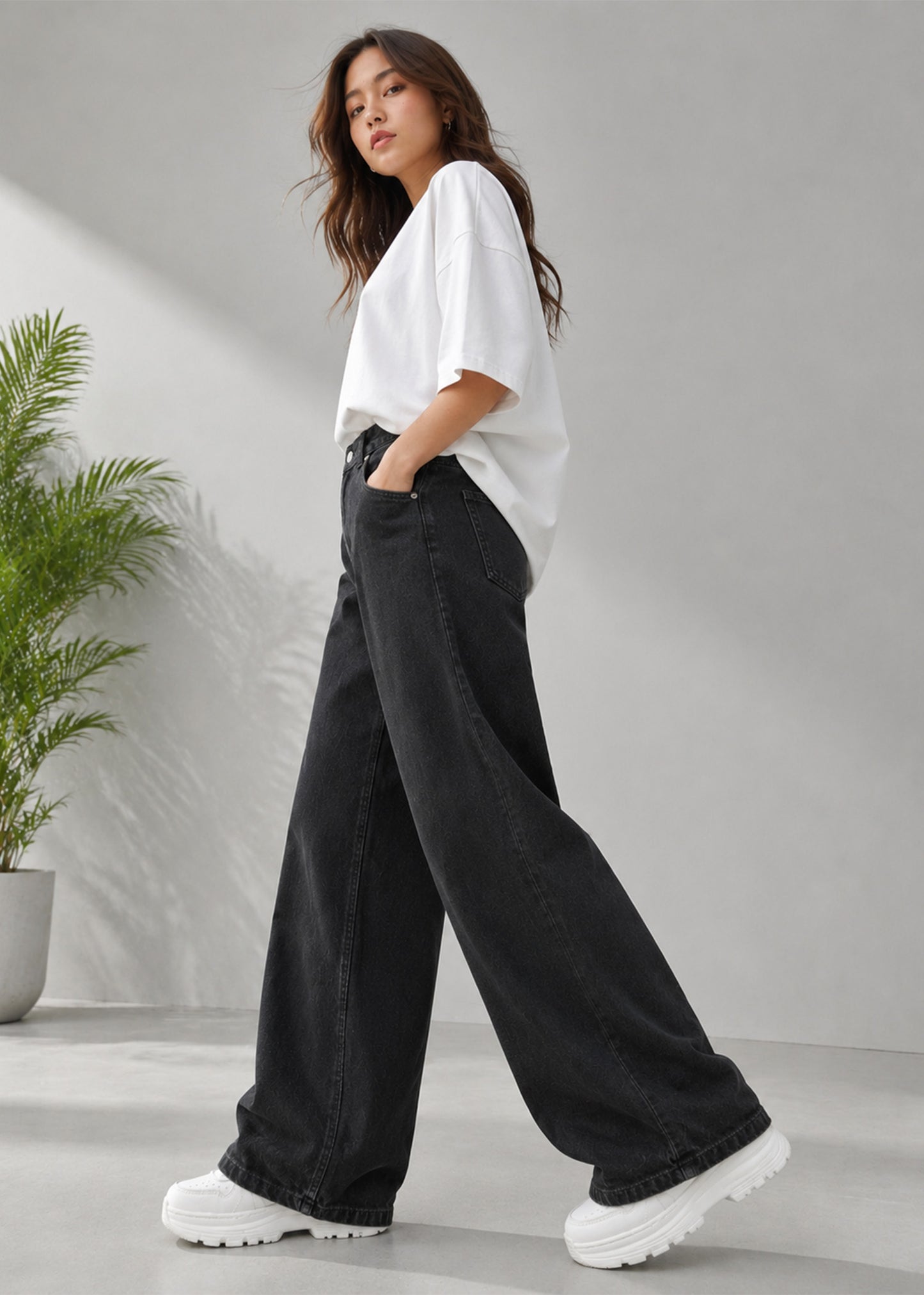 Reserved Women Wide Leg Jeans Black Dia 660
