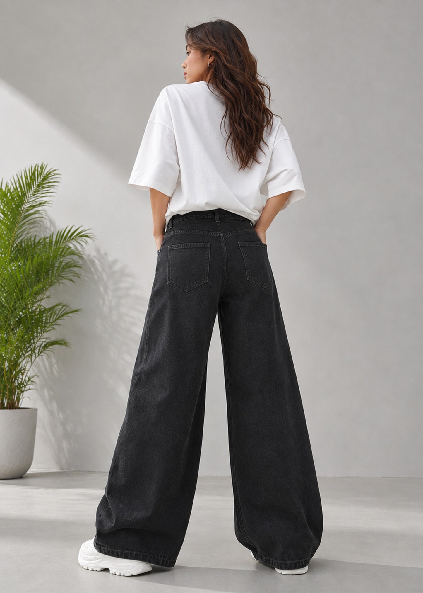 Reserved Women Wide Leg Jeans Black Dia 660