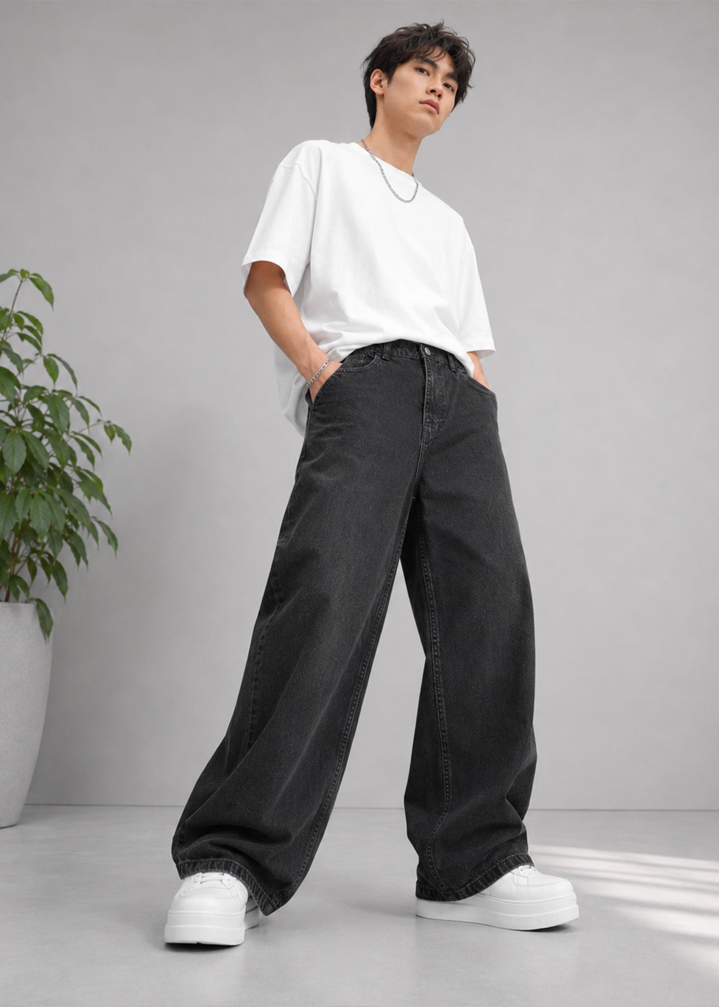Primark Men Loose Fit Jeans Black US 663
