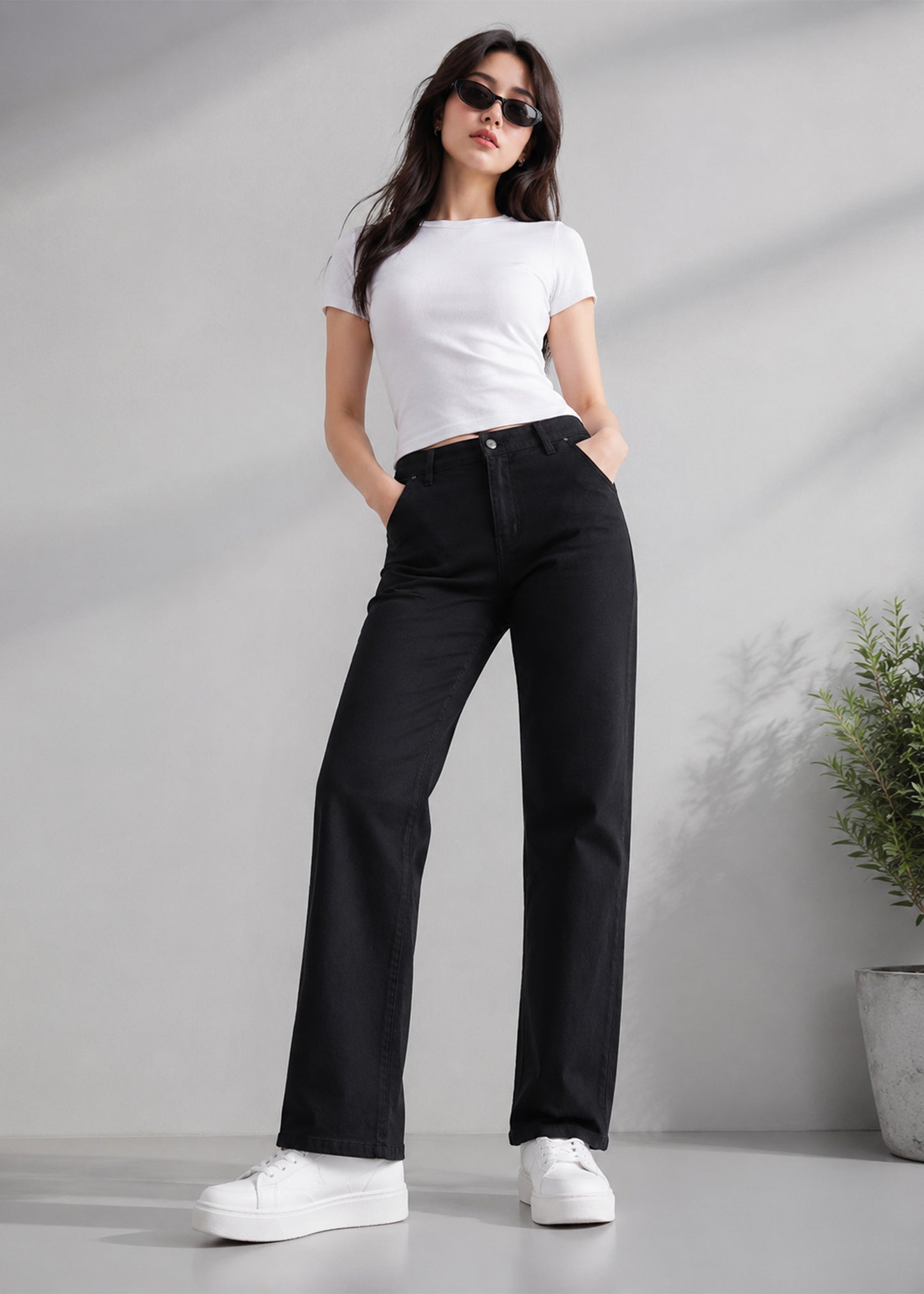 H&M Women Silm Fit Jeans Black US 671