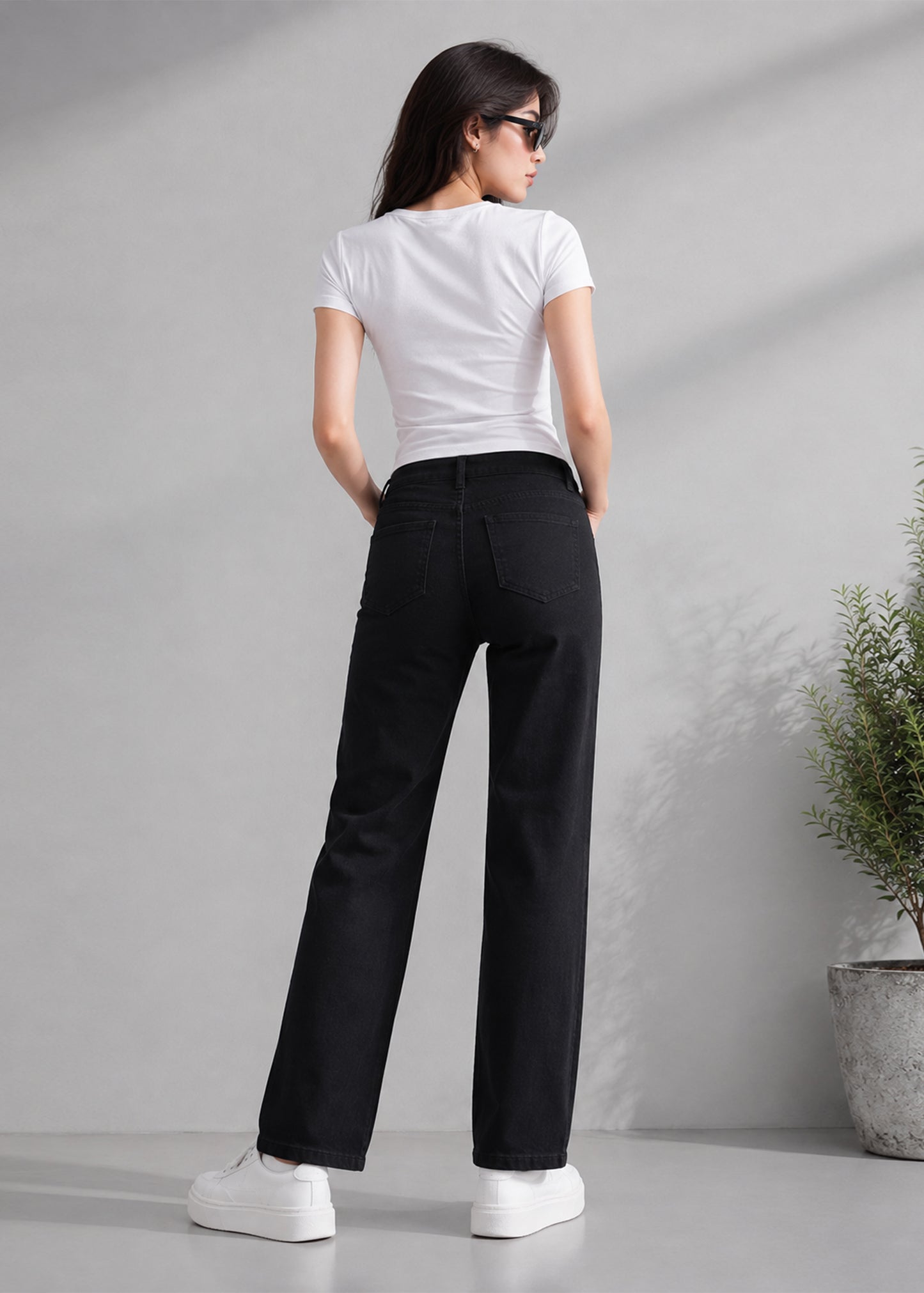 H&M Women Silm Fit Jeans Black US 671