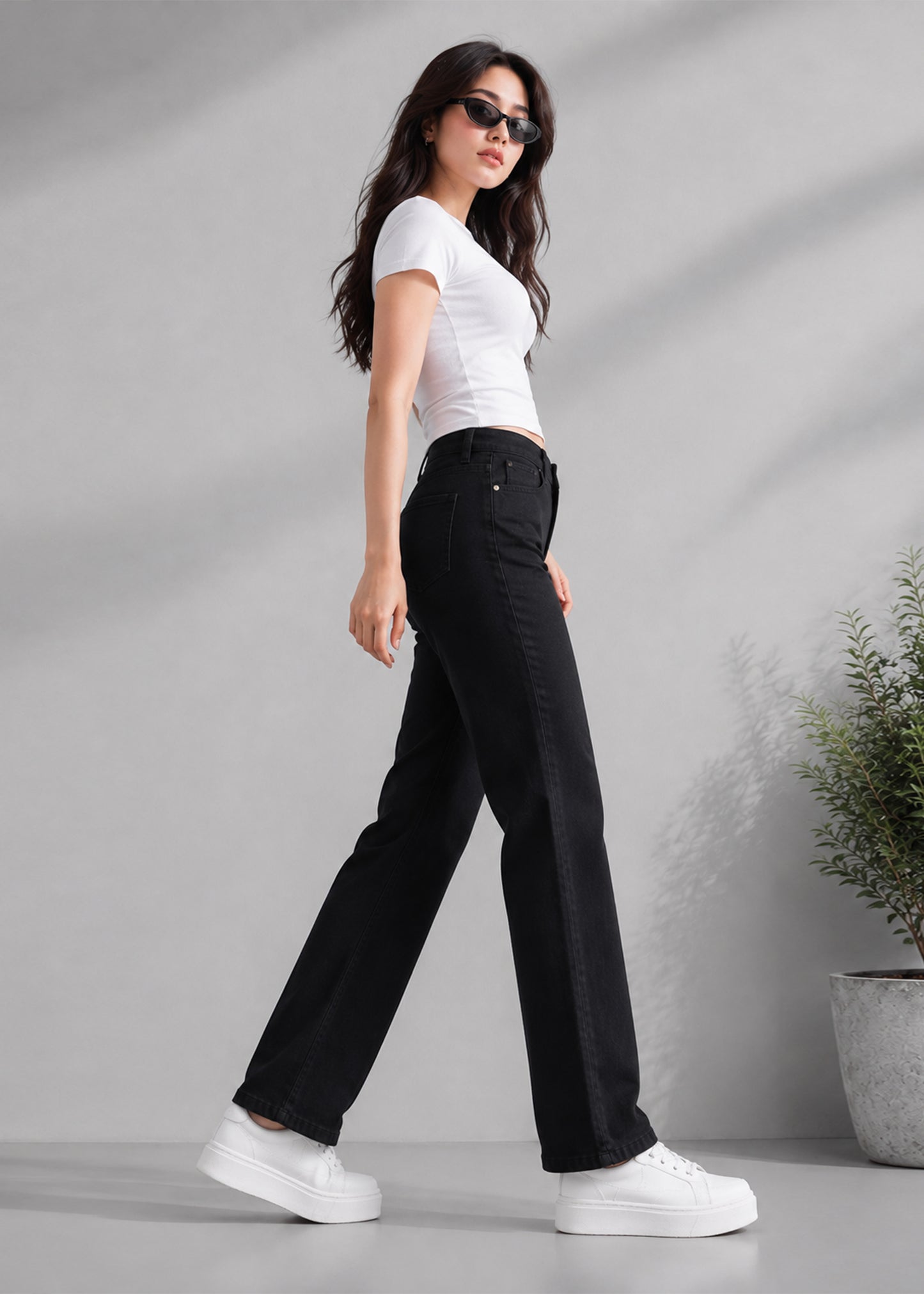 H&M Women Silm Fit Jeans Black US 671