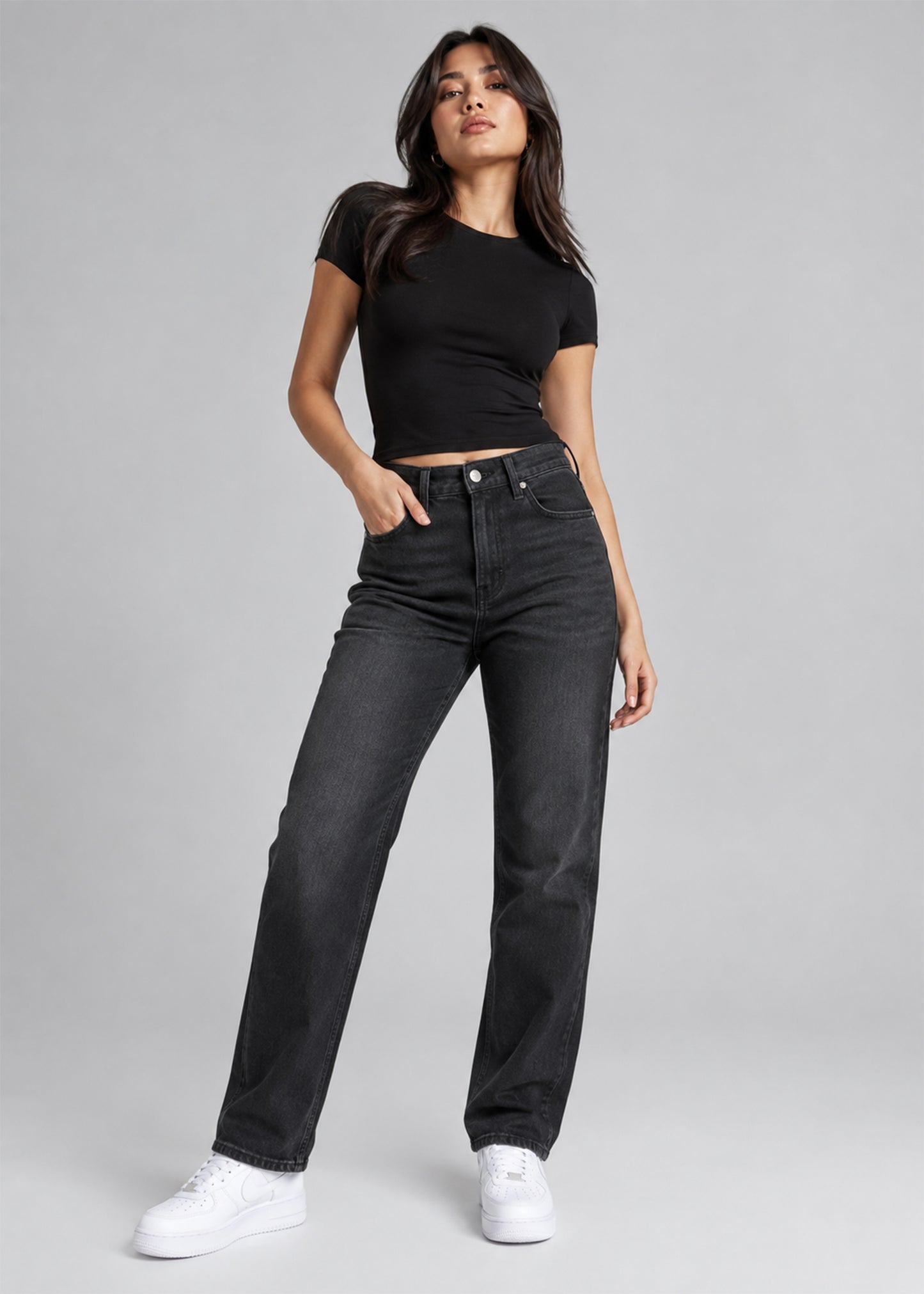 River Island Women Silm Fit Jeans Black US 697
