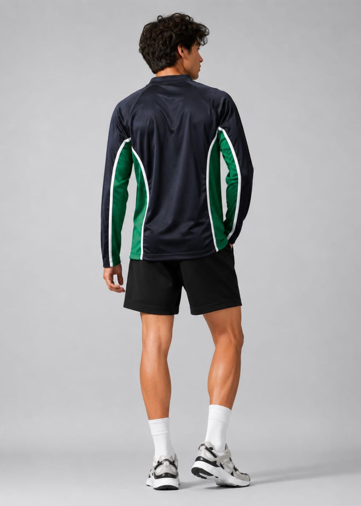 Falcon Men’s Long Sleeve Rugby Top Black & Green 732