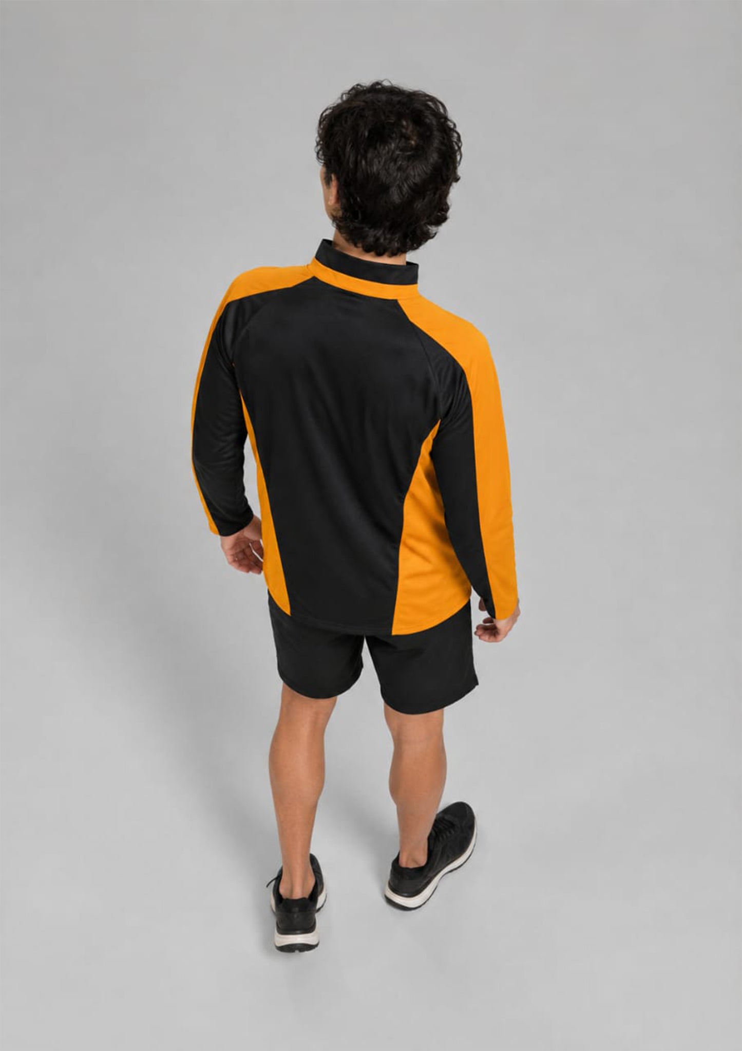 Falcon Men’s Long Sleeve Rugby Top Black & Orange 735