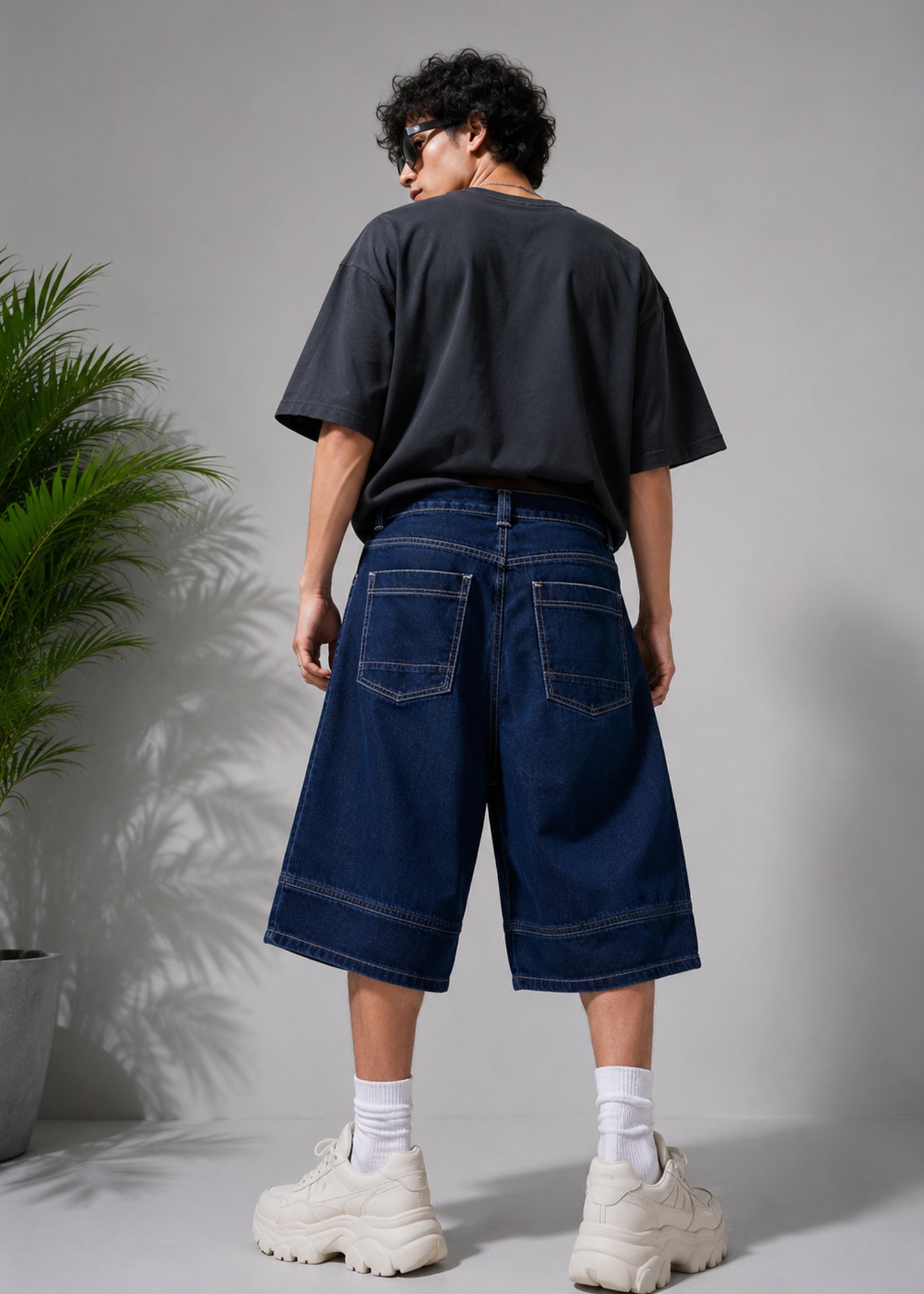 H&M Men Baggy Short Blue US 536