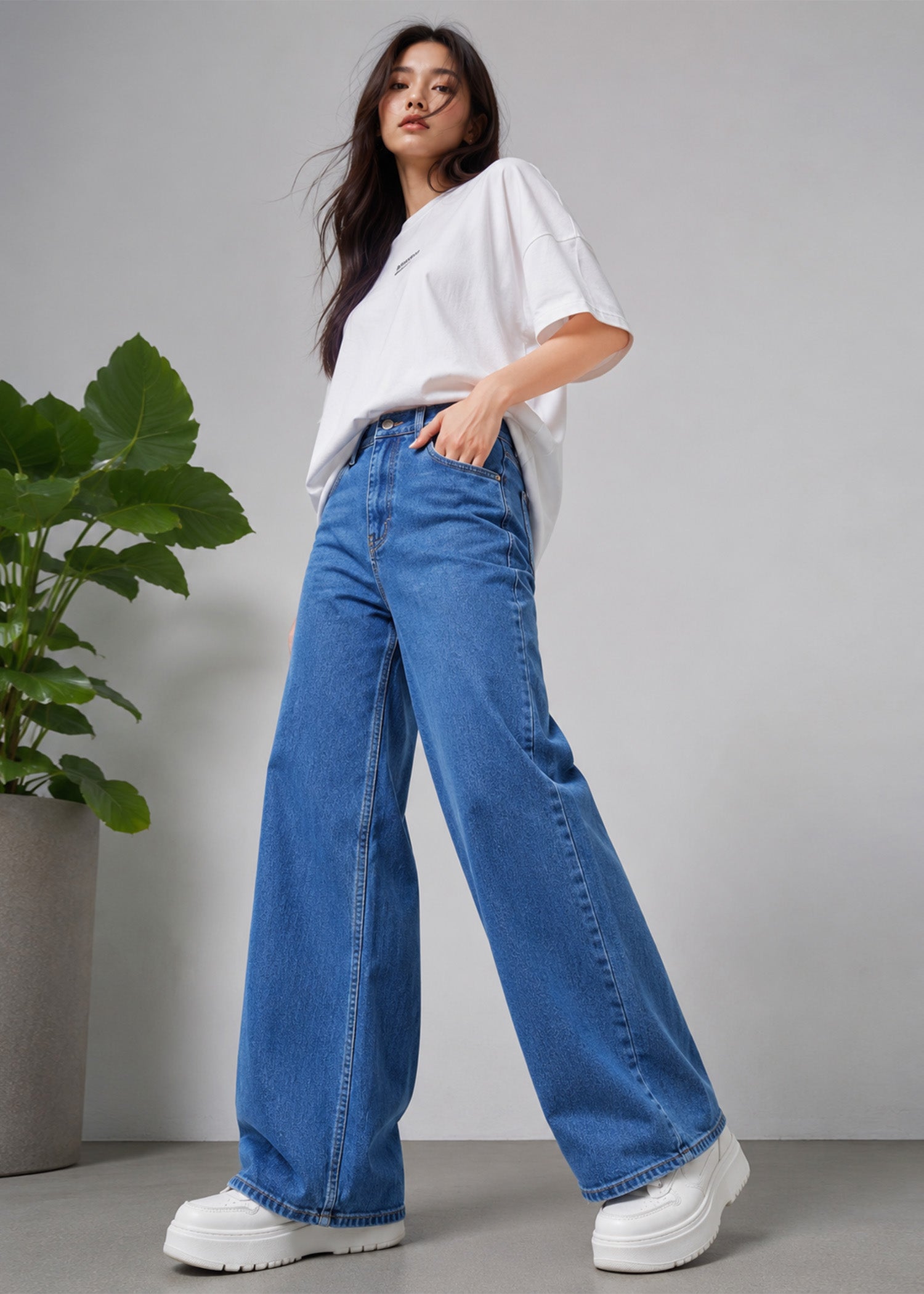 Street One Women Wide Leg Jeans Blue Dia 644