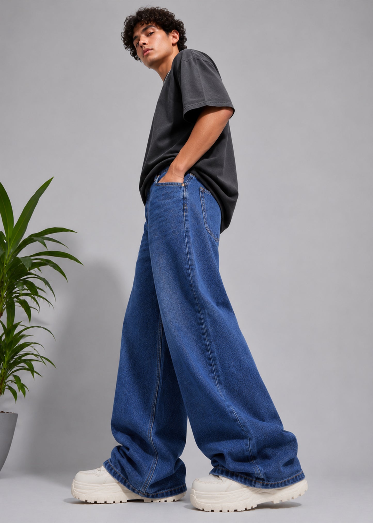 River Island-Men Loose Fit Jeans Blue US 529