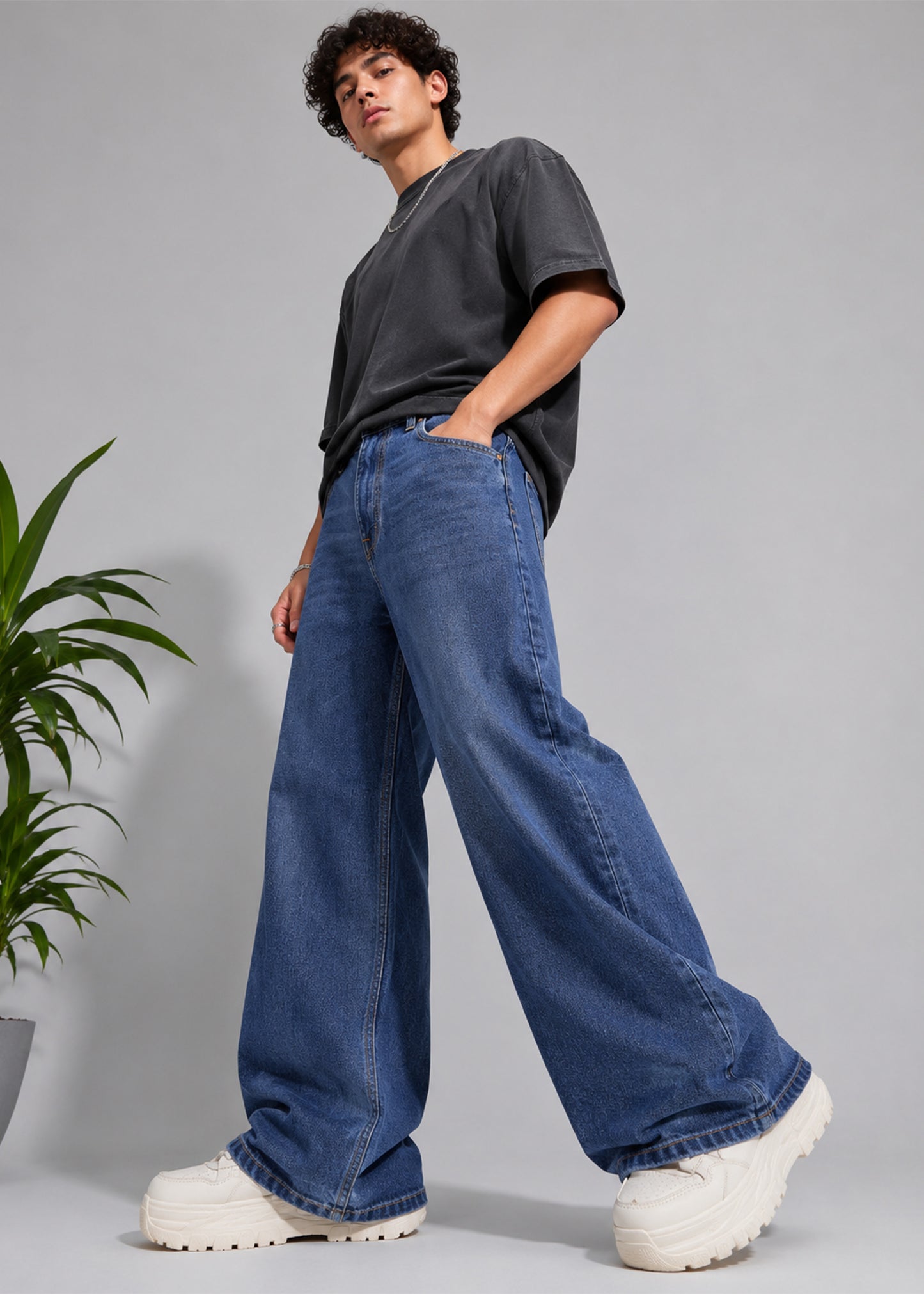 River Island-Men Loose Fit Jeans Blue US 529