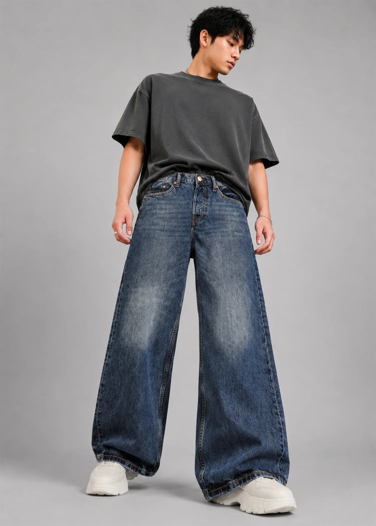 H&M Men Loose Fit Jeans Blue US 595
