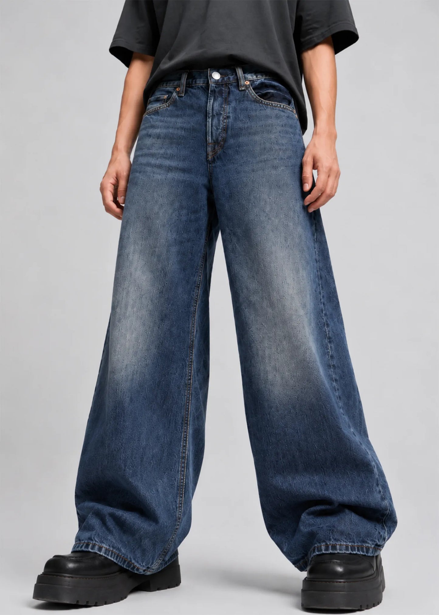 H&M Men Loose Fit Jeans Blue US 595